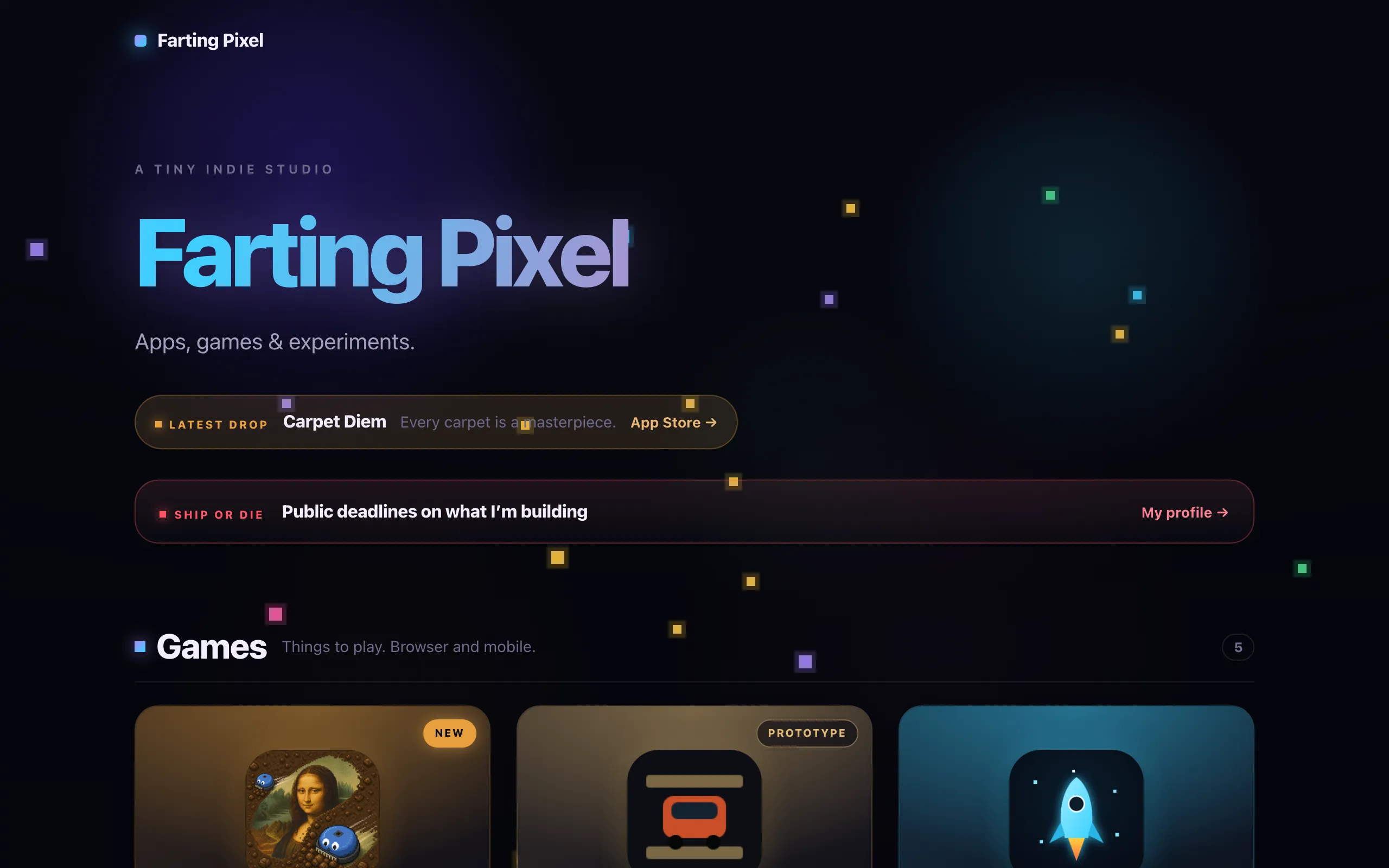 Screenshot of Farting Pixel: Indie Apps, Games &amp; Experiments