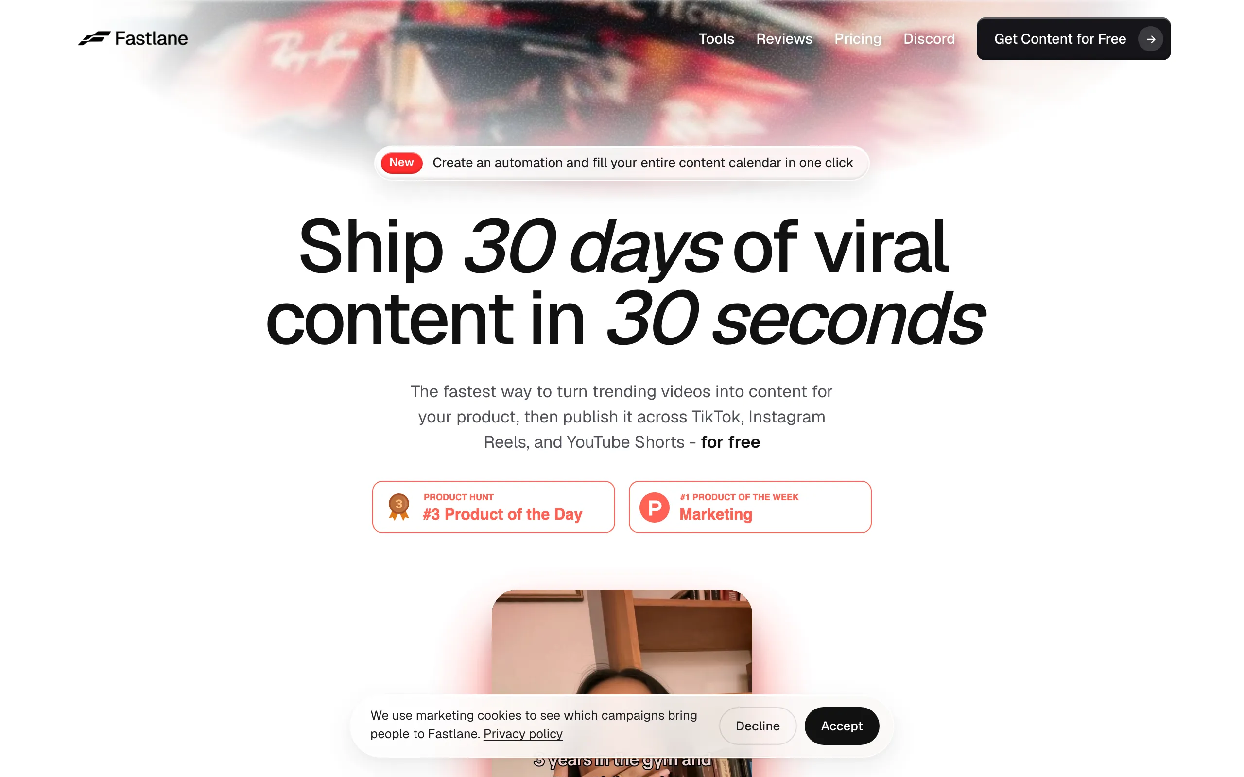 Screenshot of Fastlane | Create Winning Short-Form Content In Seconds