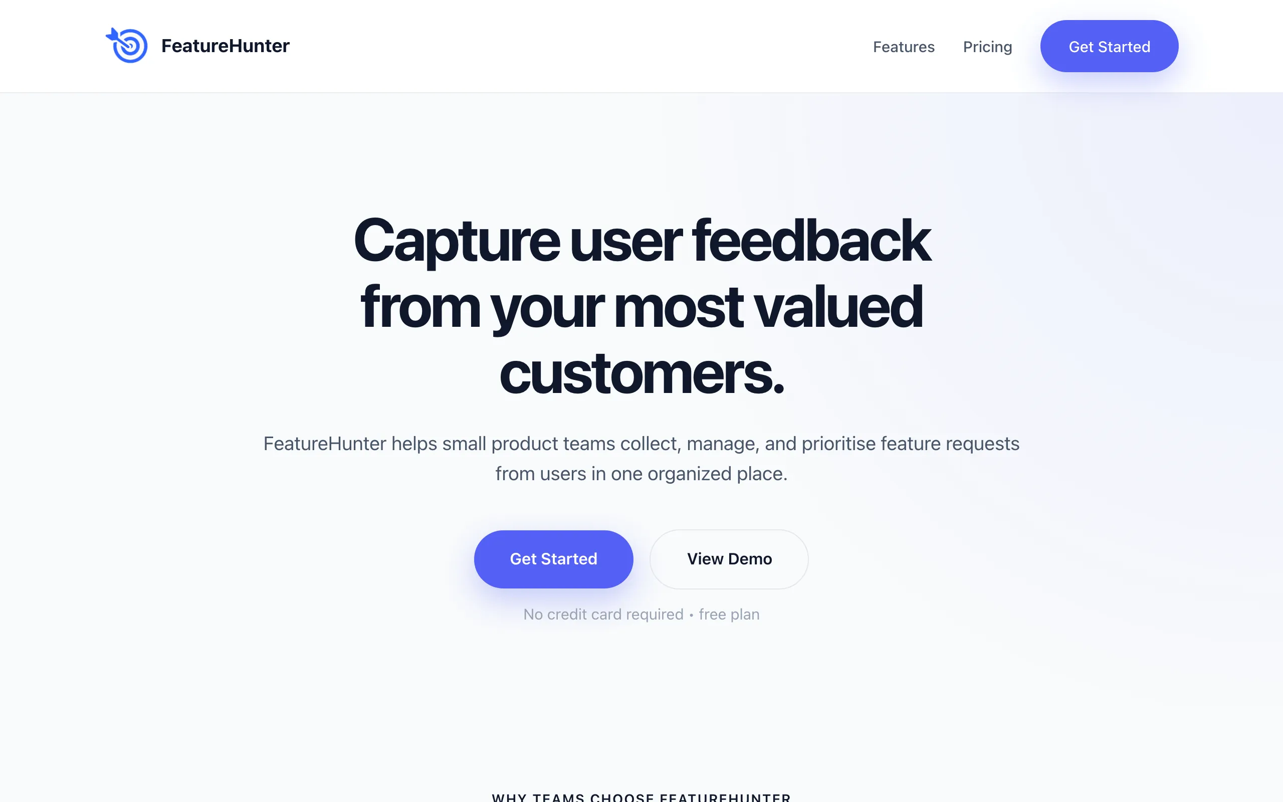 Screenshot of FeatureHunter - Gain clarity on your feature roadmap