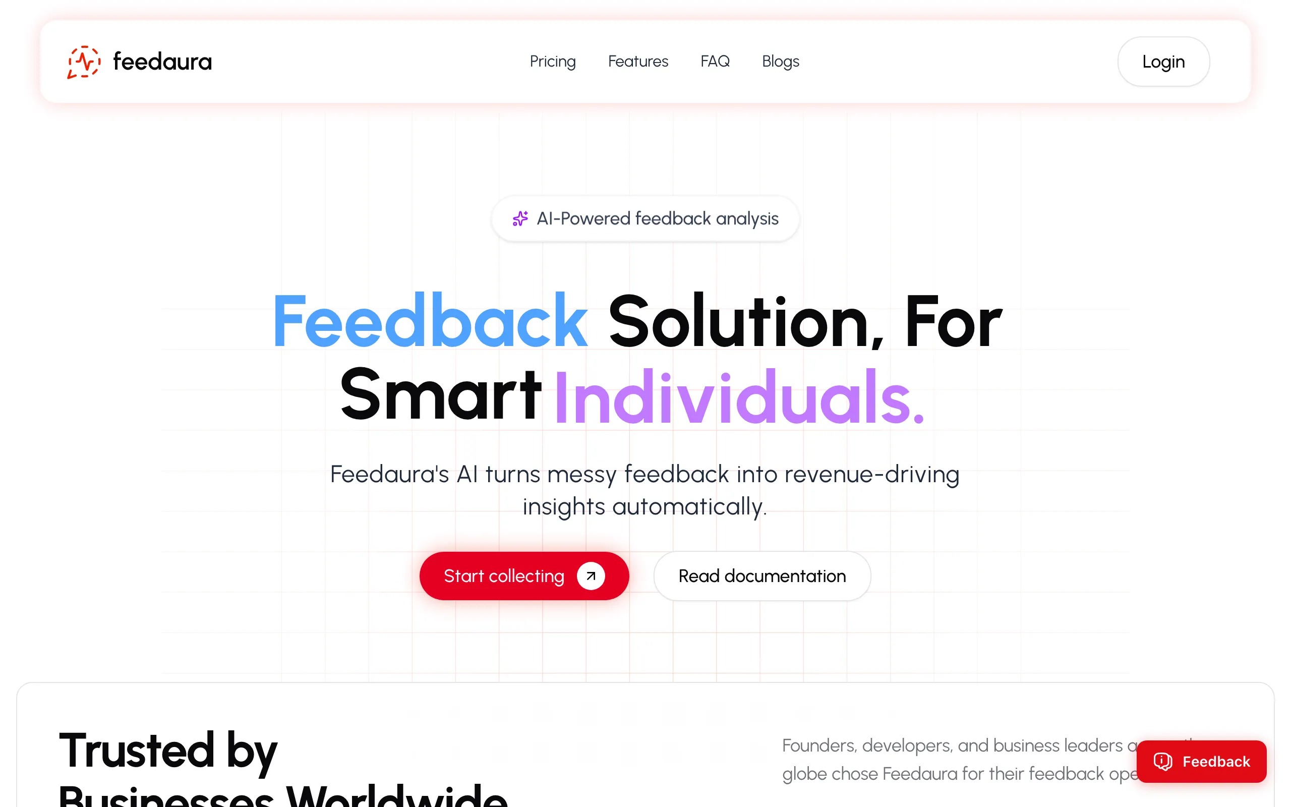 Screenshot of Feedaura - The Best AI Customer Feedback Collection &amp; Analysis Tool