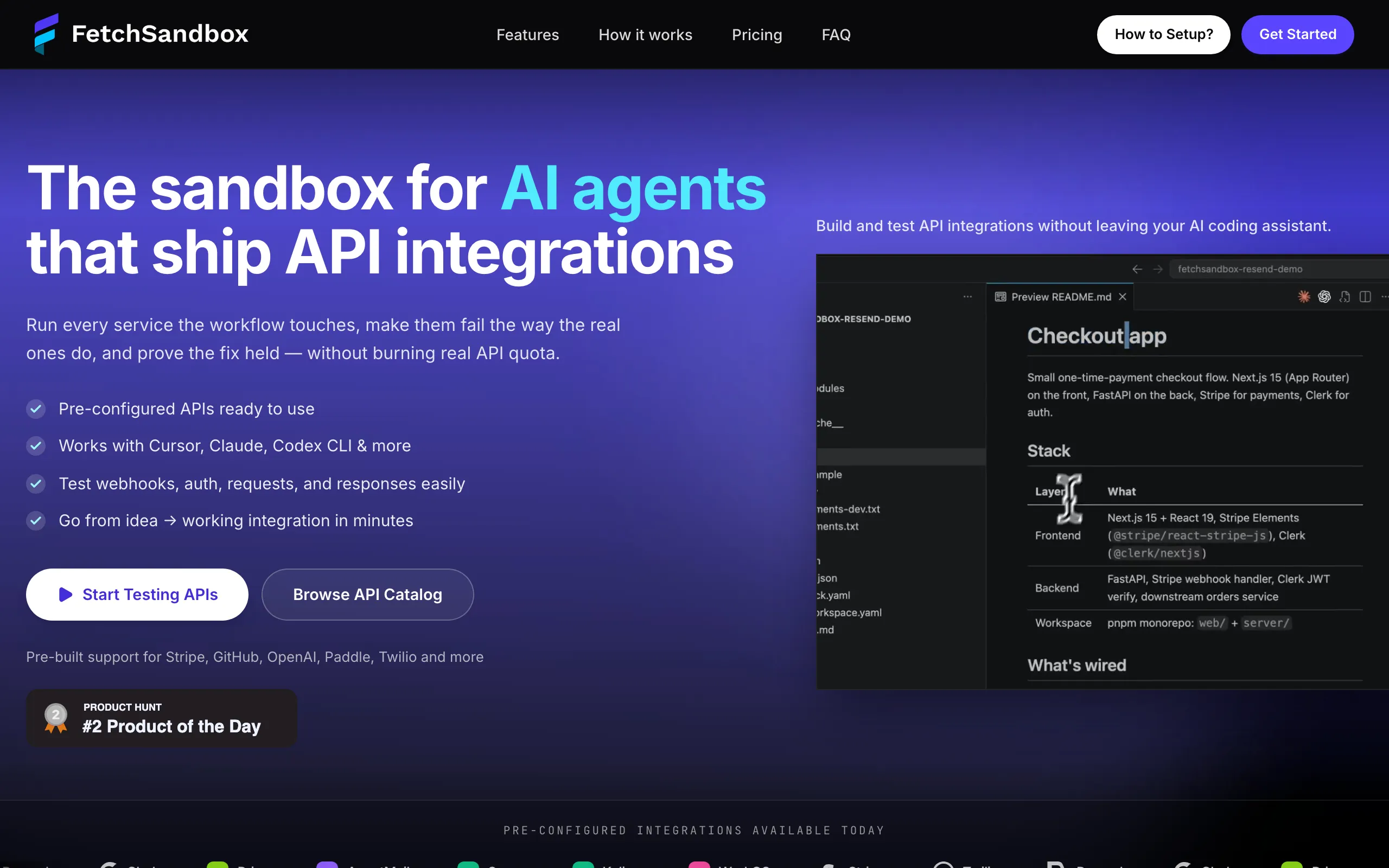 Screenshot of FetchSandbox — The verification engine for AI agents