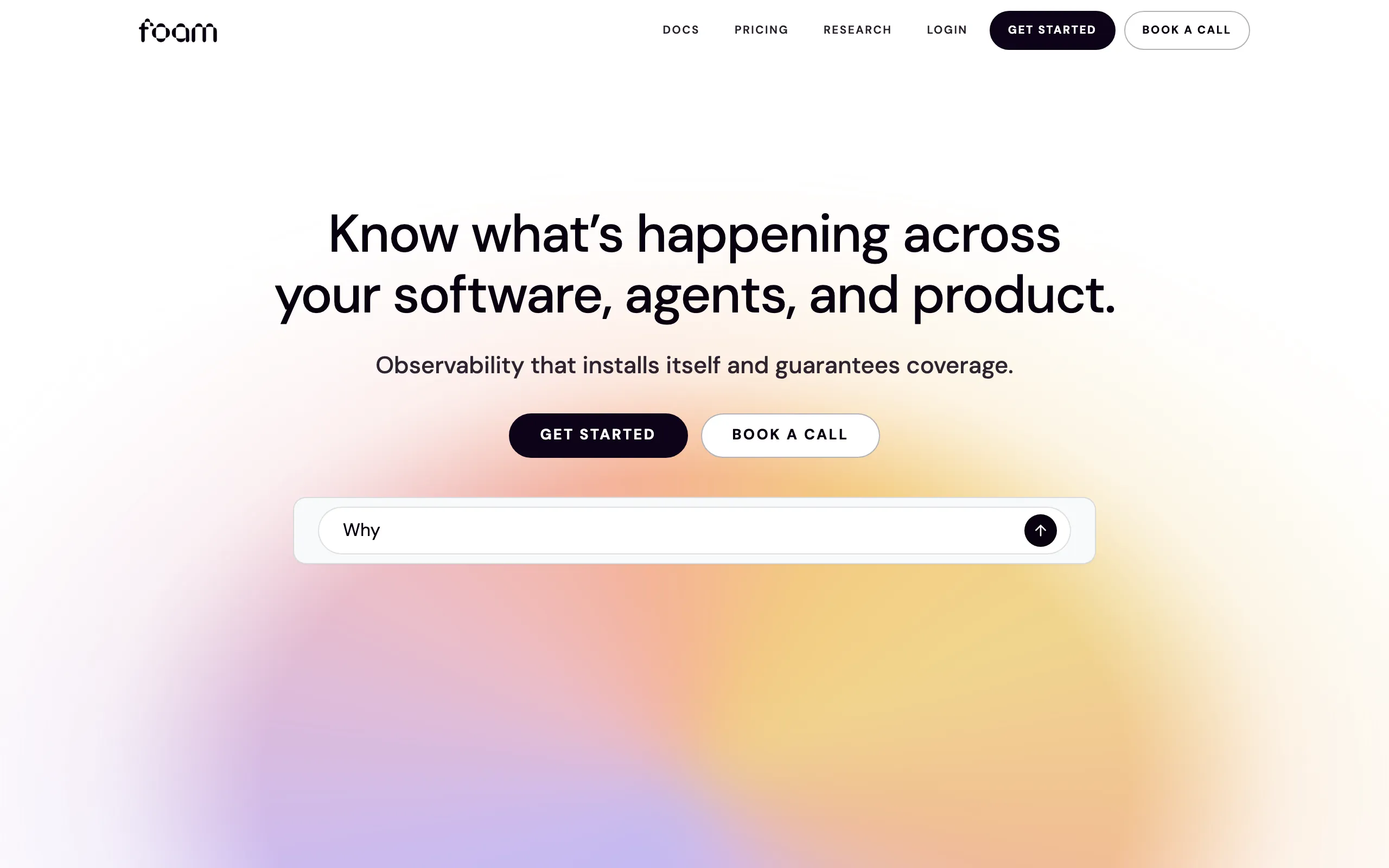 Screenshot of Foam — Know what’s happening across your software, agents, and business