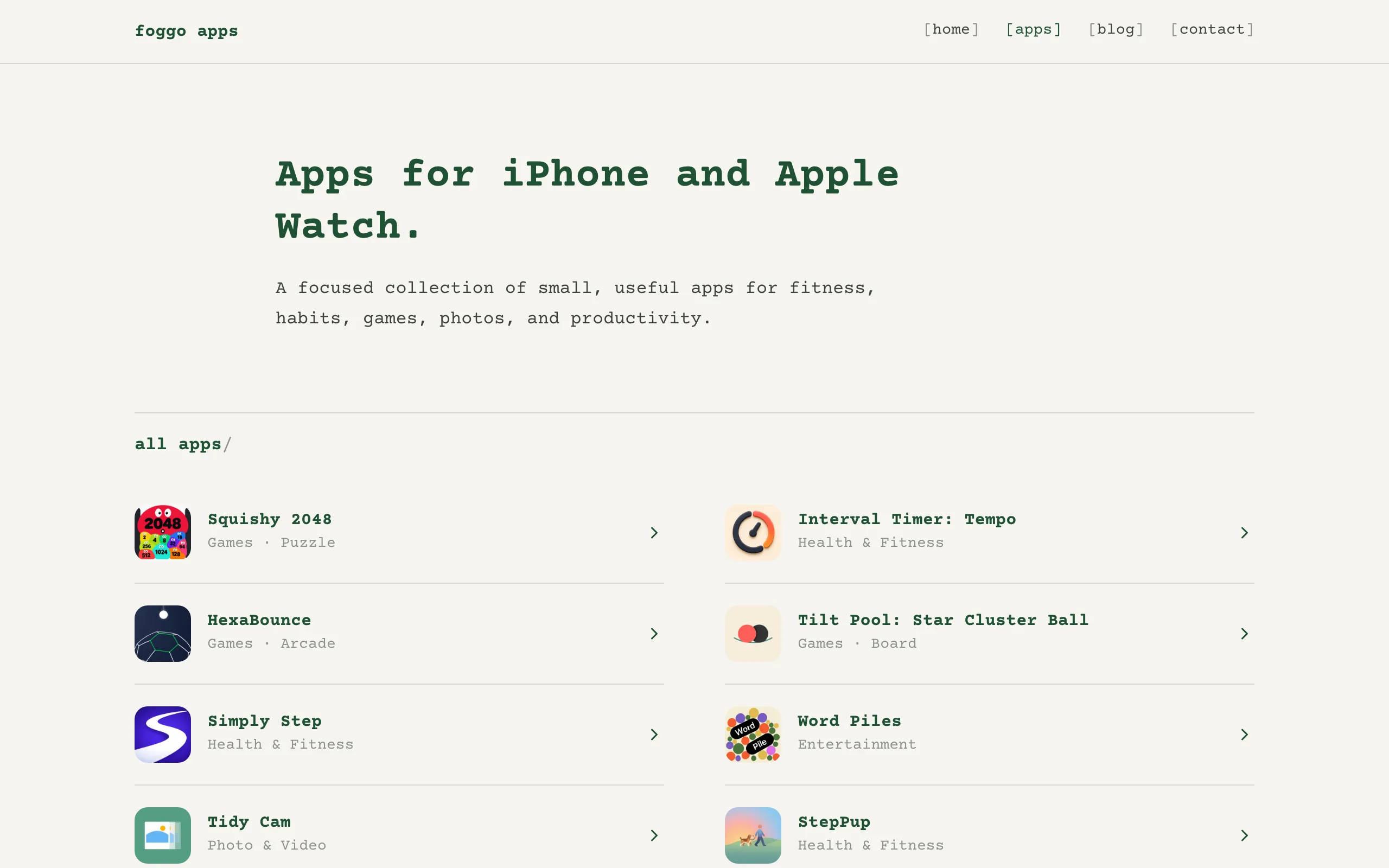 Screenshot of Foggo Apps