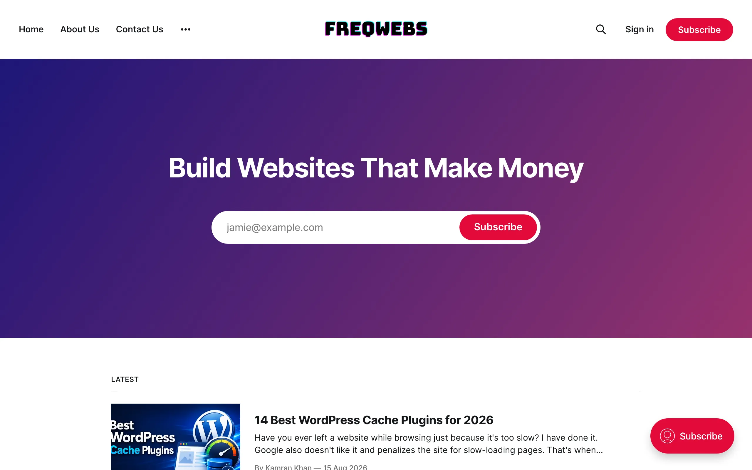 Screenshot of freqwebs