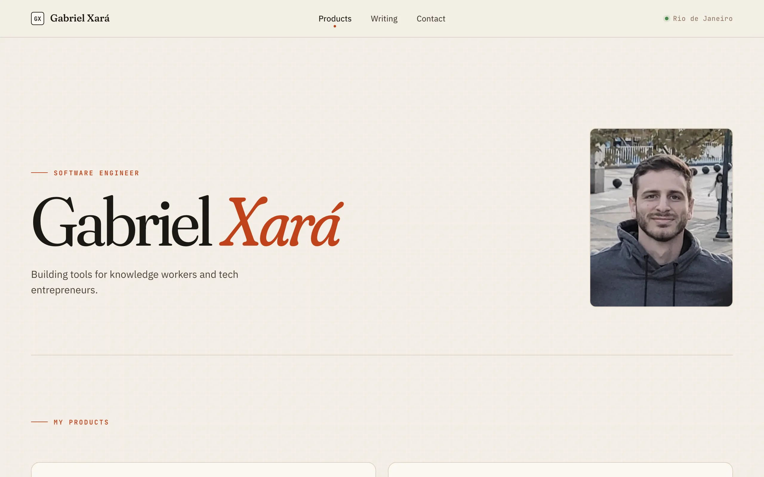 Screenshot of Gabriel Xará — Independent software studio