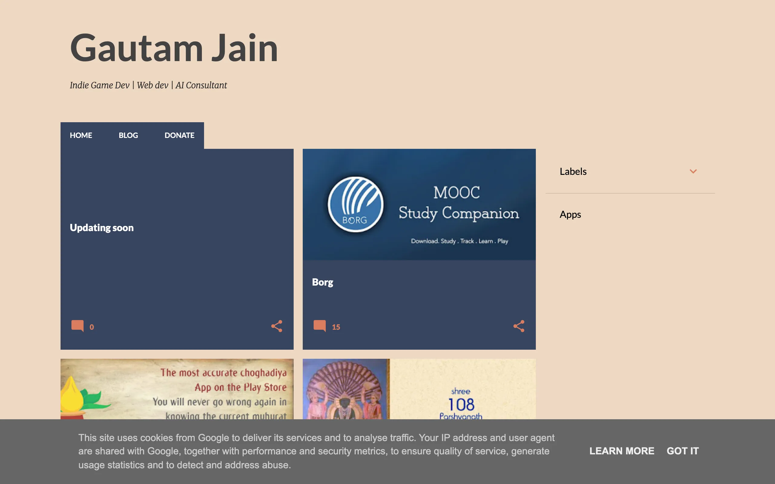 Screenshot of Gautam Jain