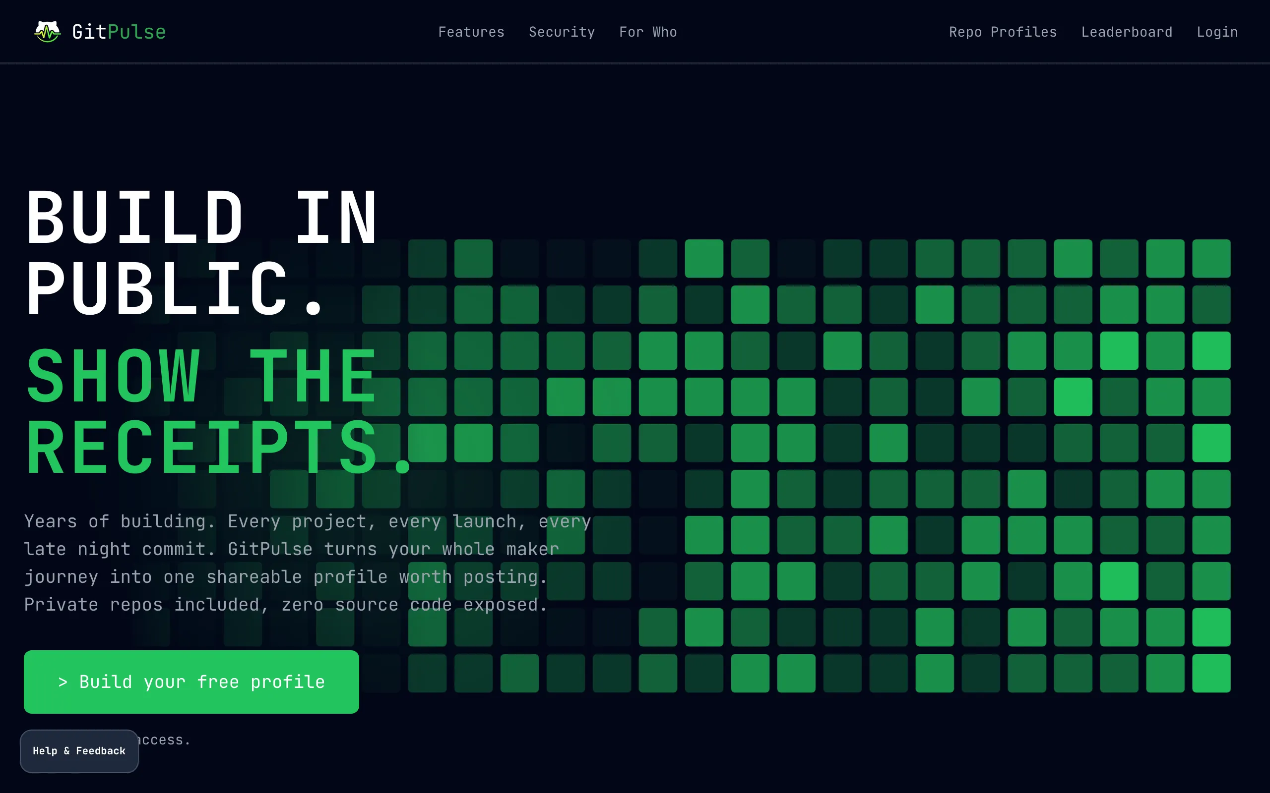 Screenshot of GitPulse | The Living Developer Profile