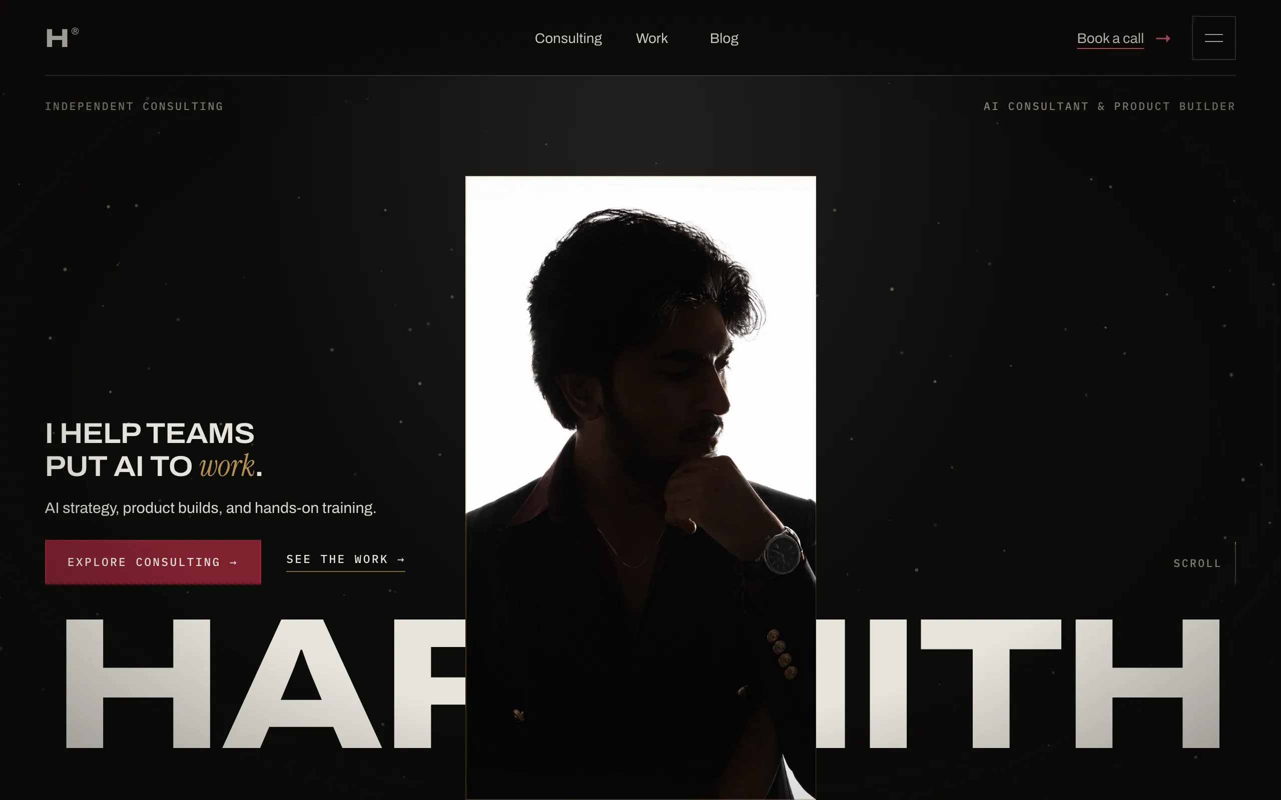 Screenshot of Harshith Vaddiparthy | AI Consultant &amp; Product Builder