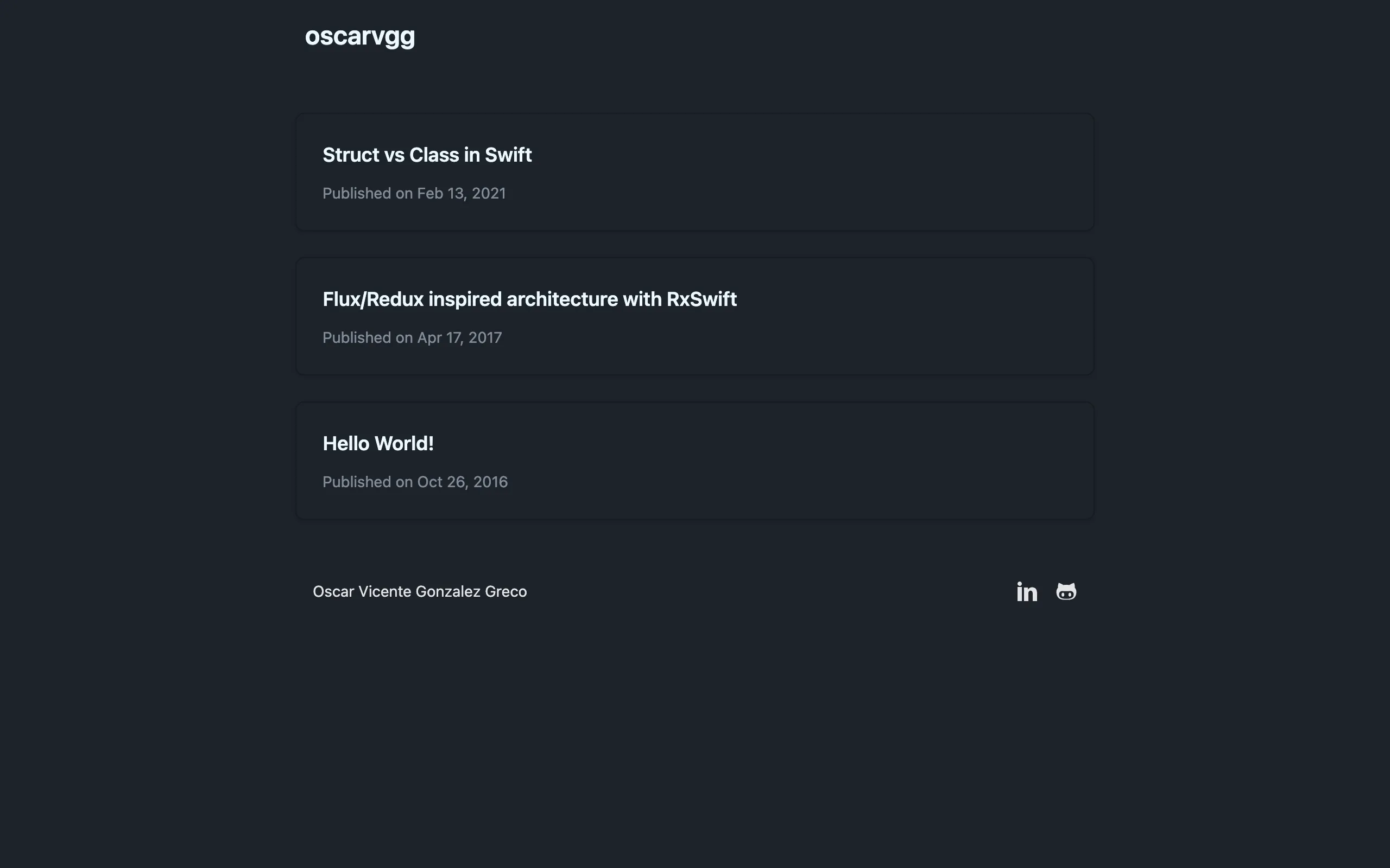 Screenshot of Hello world! | OscarVGG