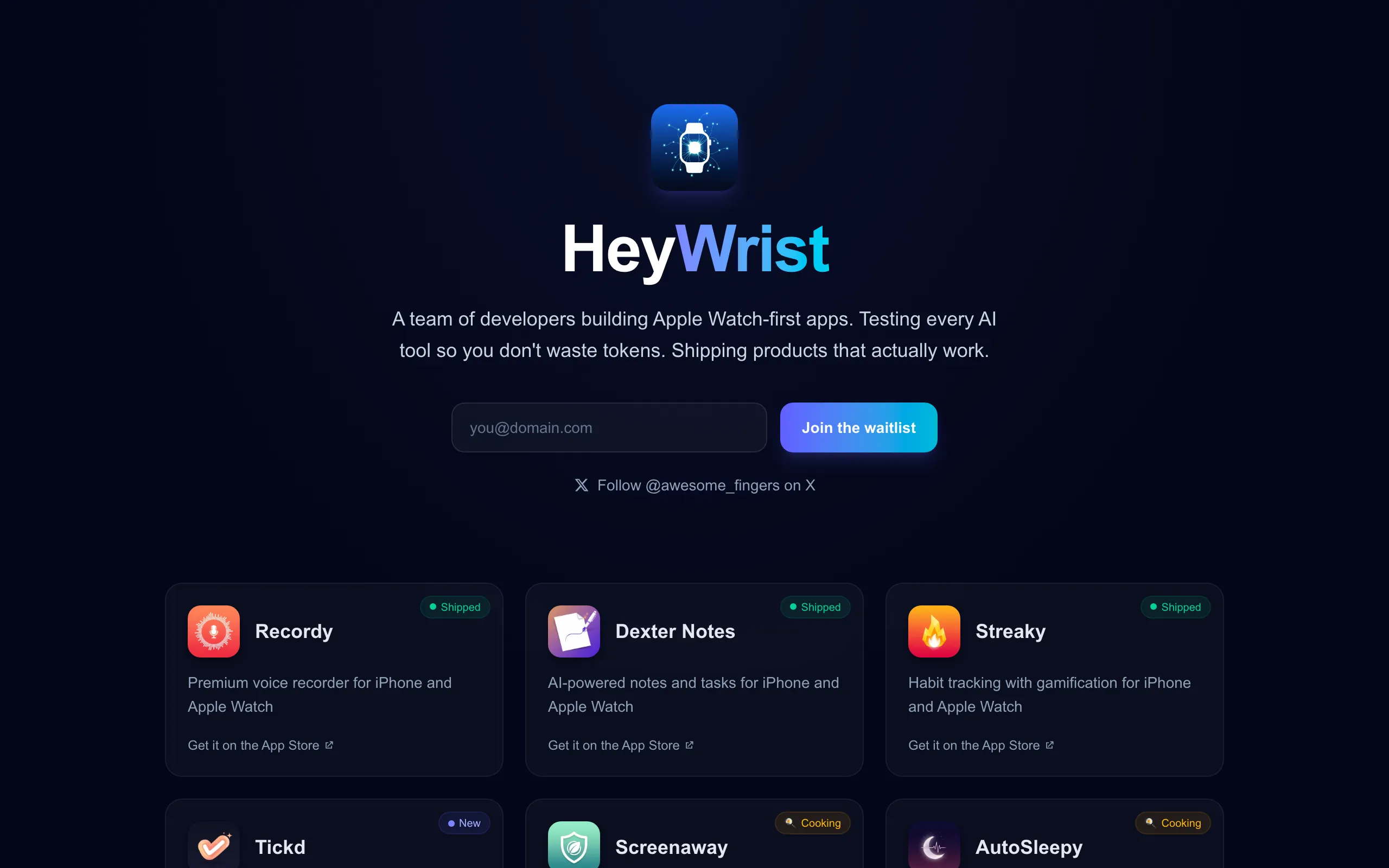 Screenshot of HeyWrist - Beautiful Apps for iPhone &amp; Apple Watch