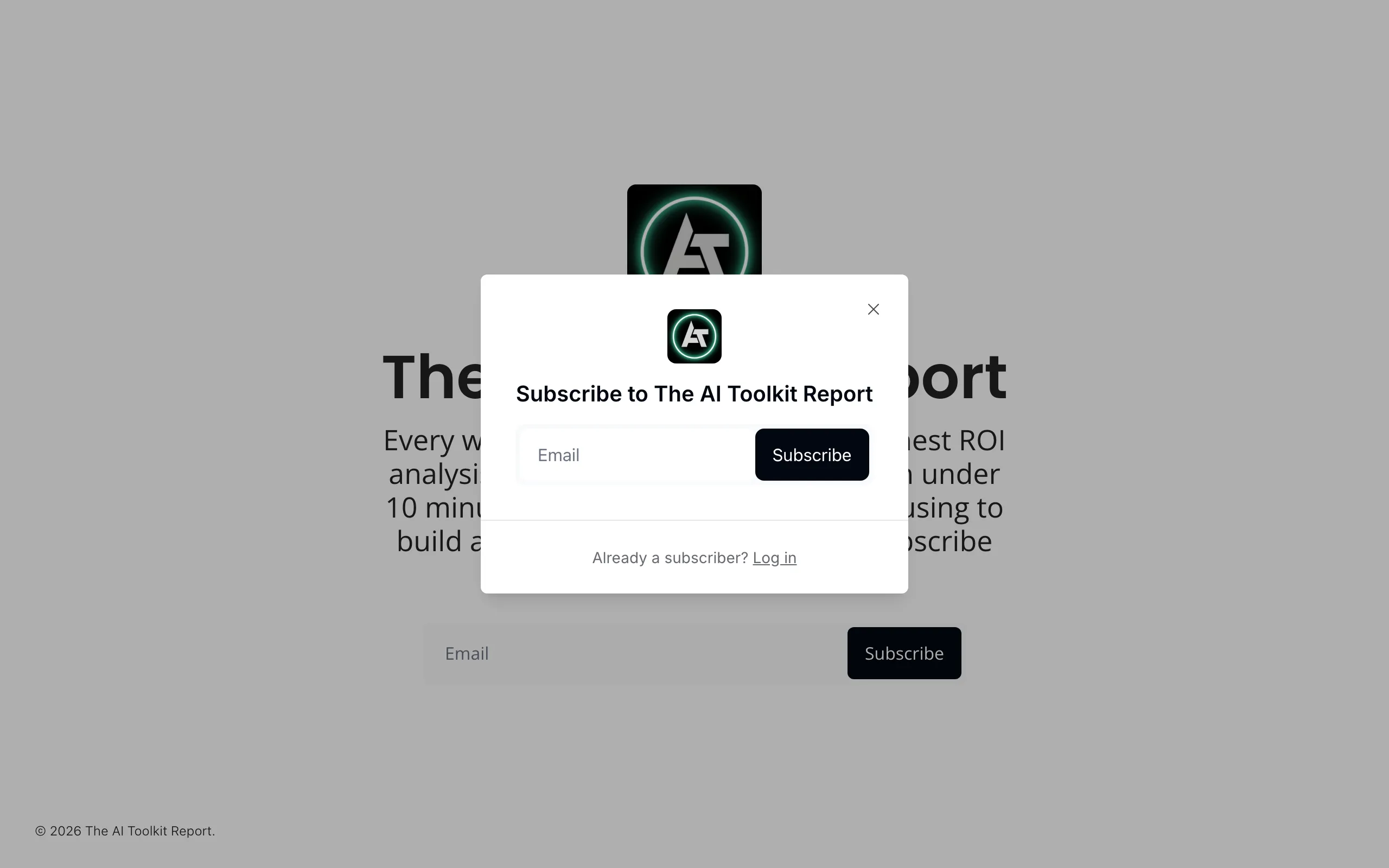 Screenshot of Home | The AI Toolkit Report