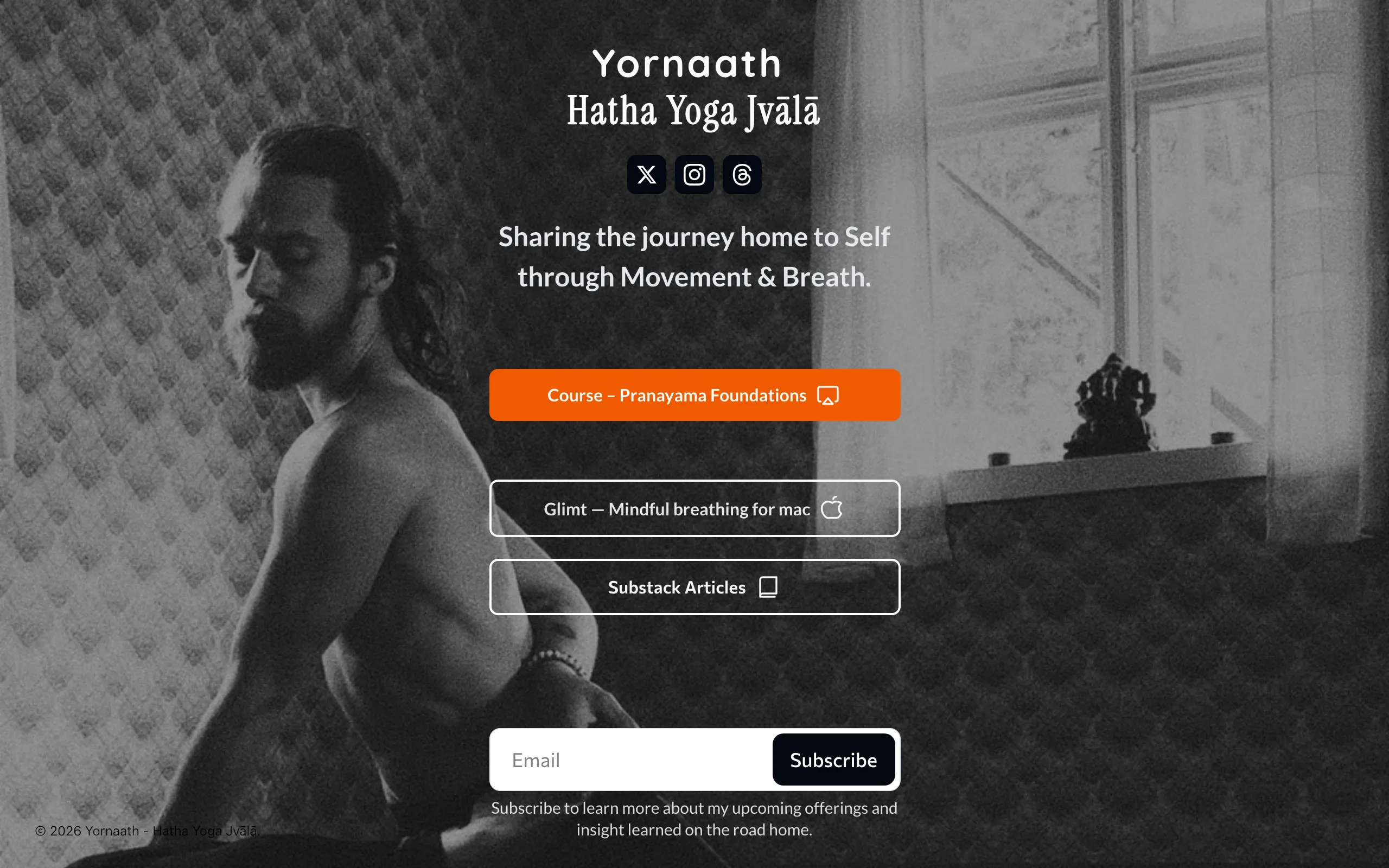 Screenshot of Home | Yornaath - Hatha Yoga Jvālā