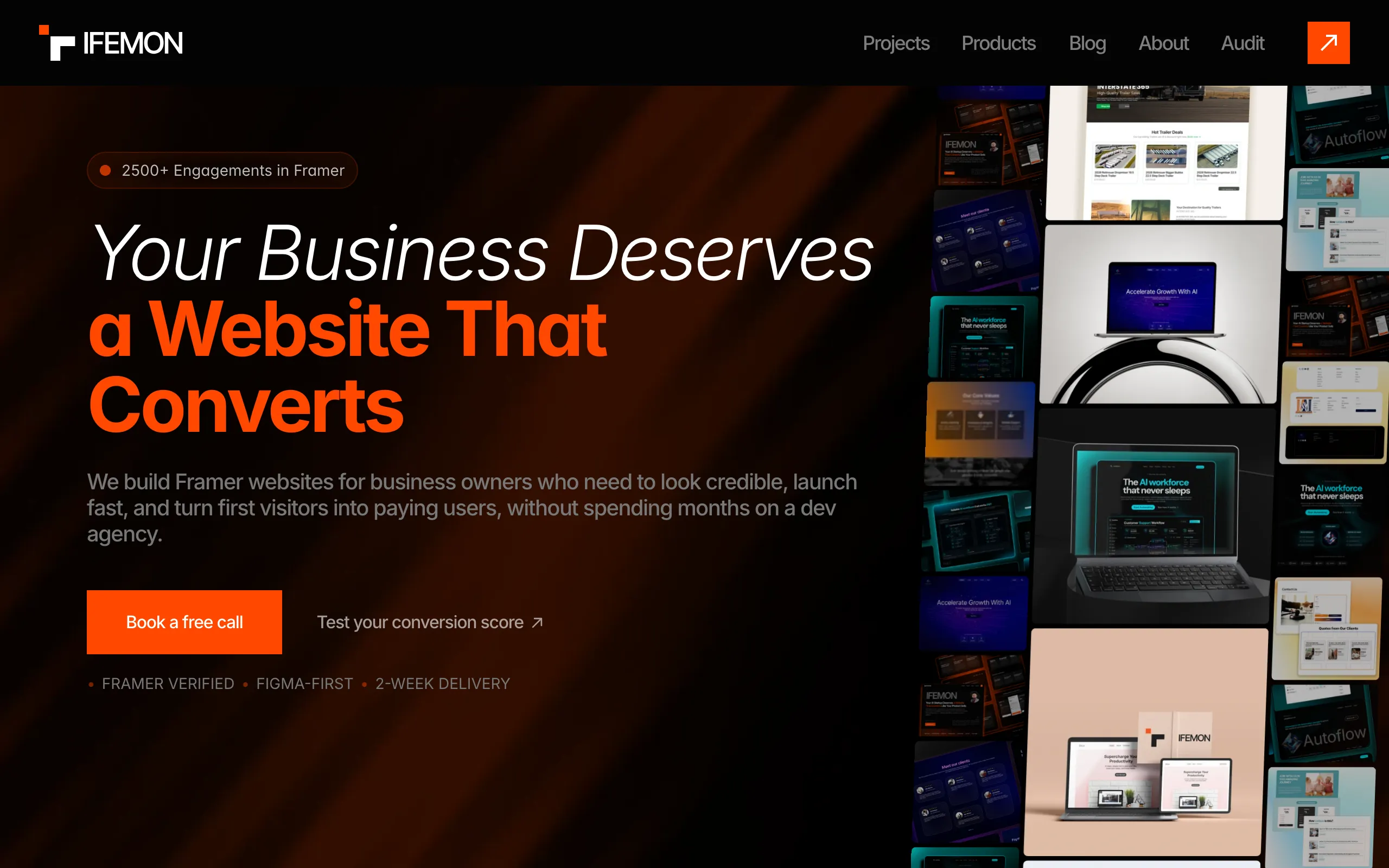 Screenshot of IFEMON Studio — Marketing Websites for Businesses
