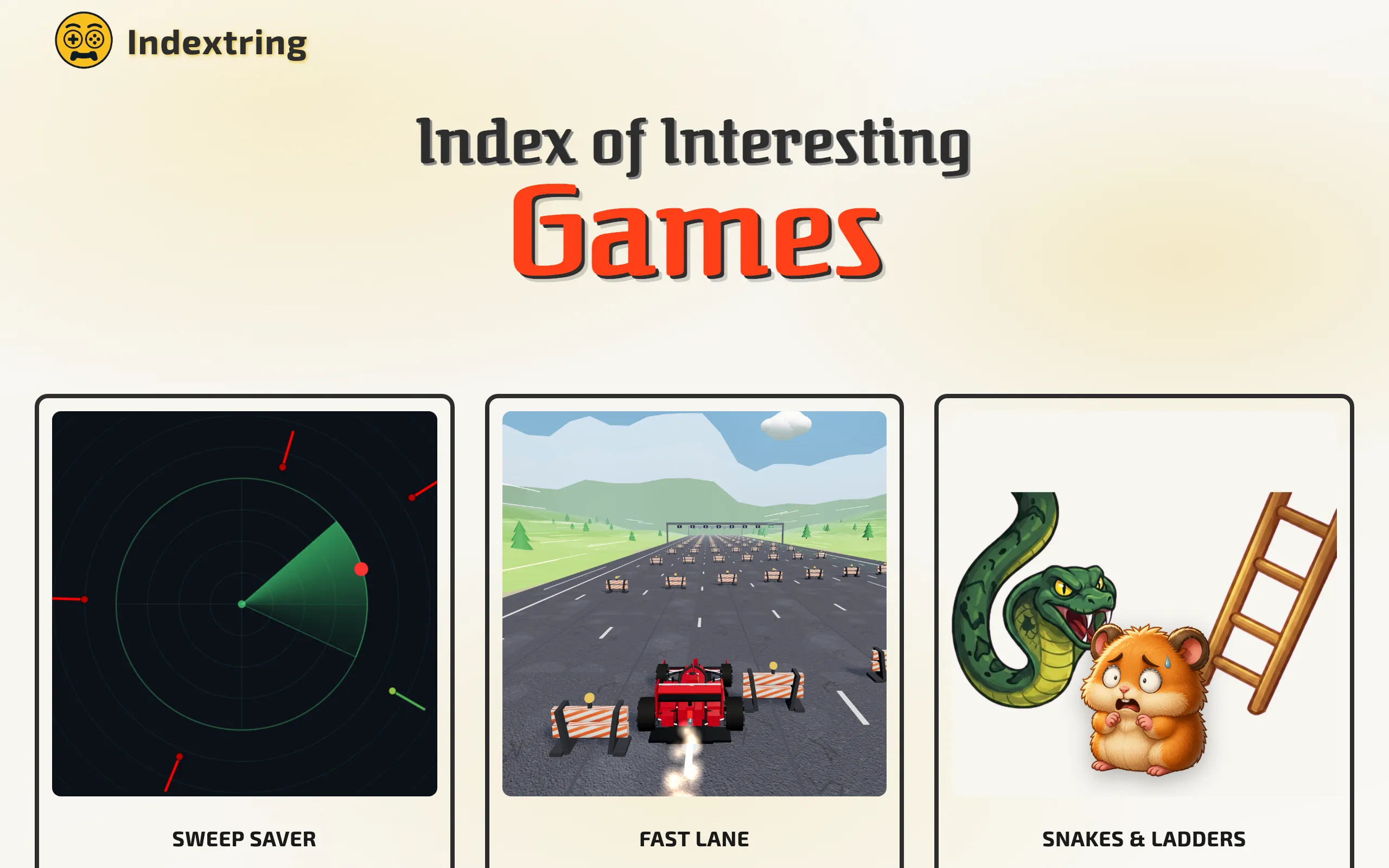 Screenshot of Indextring - Free Online Games &amp; Quizzes
