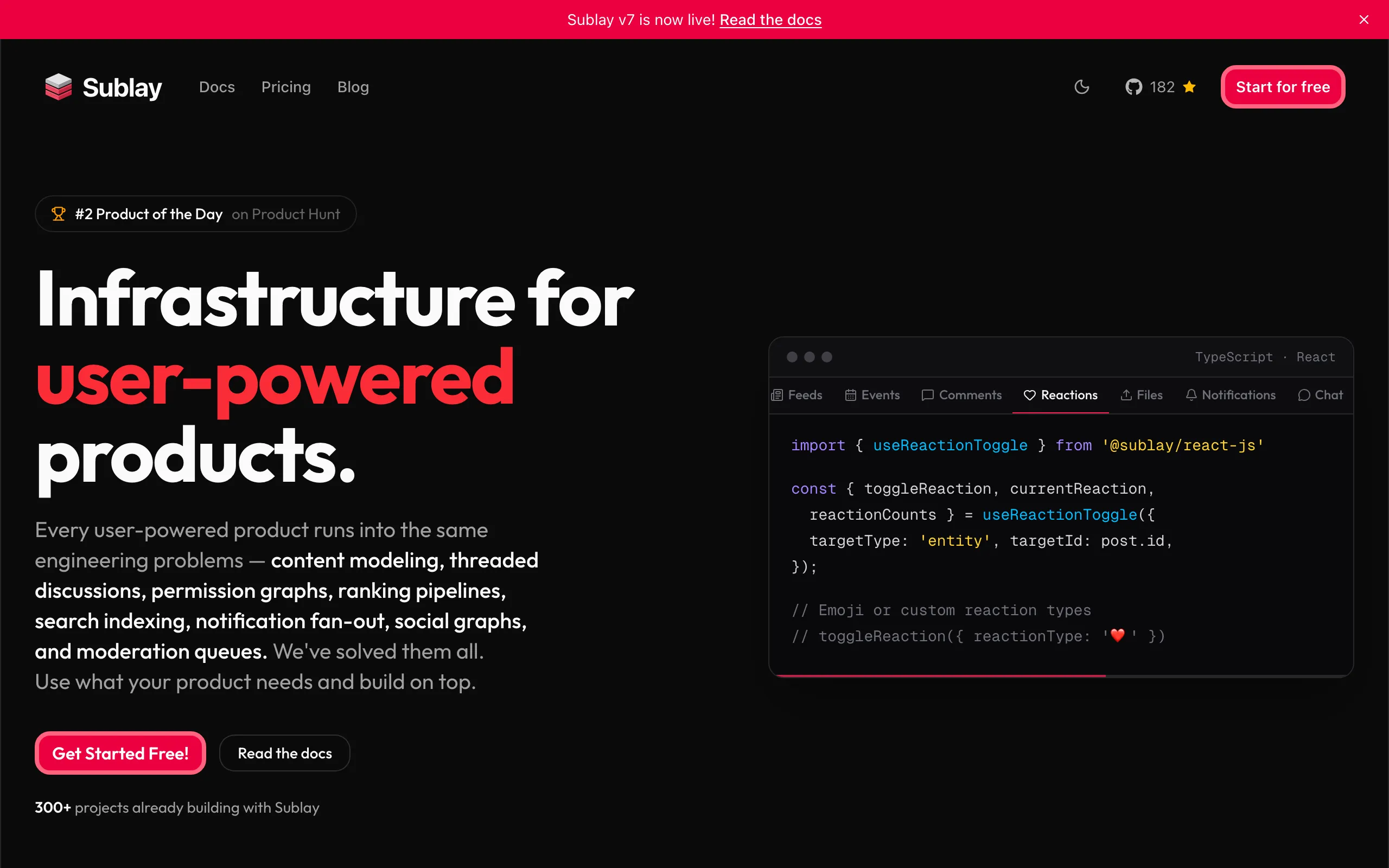 Screenshot of Infra for User-Powered Products | Sublay