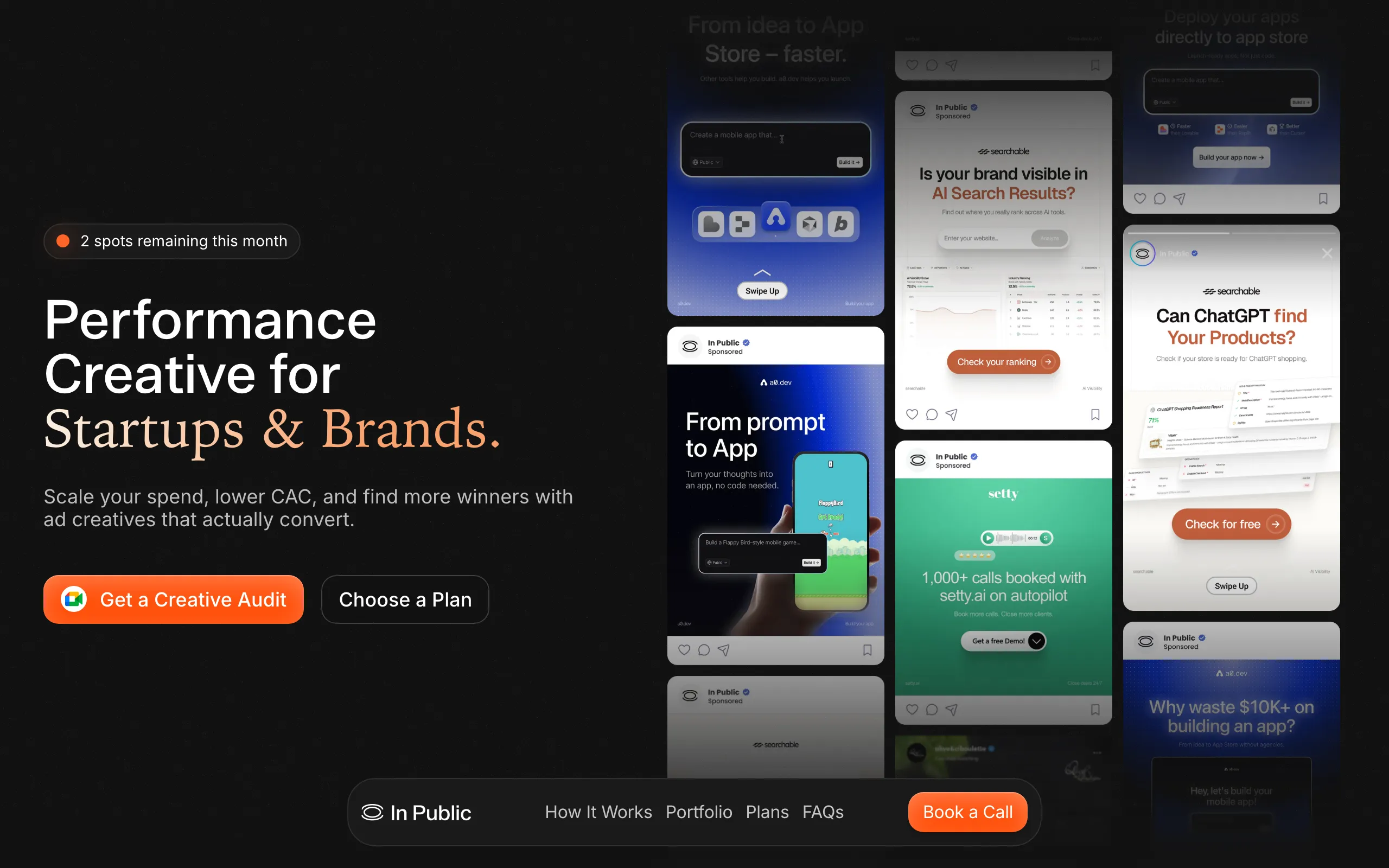 Screenshot of InPublic | Ad Creative Studio