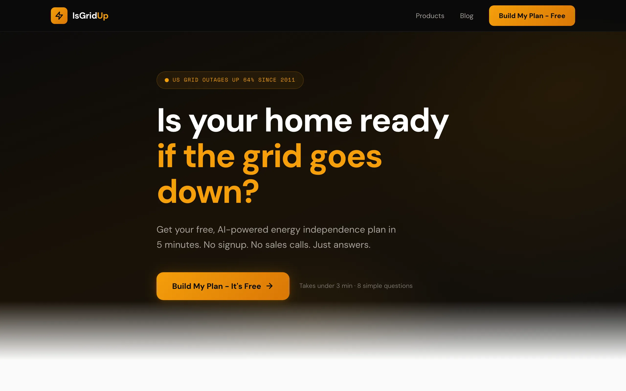 Screenshot of IsGridUp - AI-Powered Home Energy Independence Planner