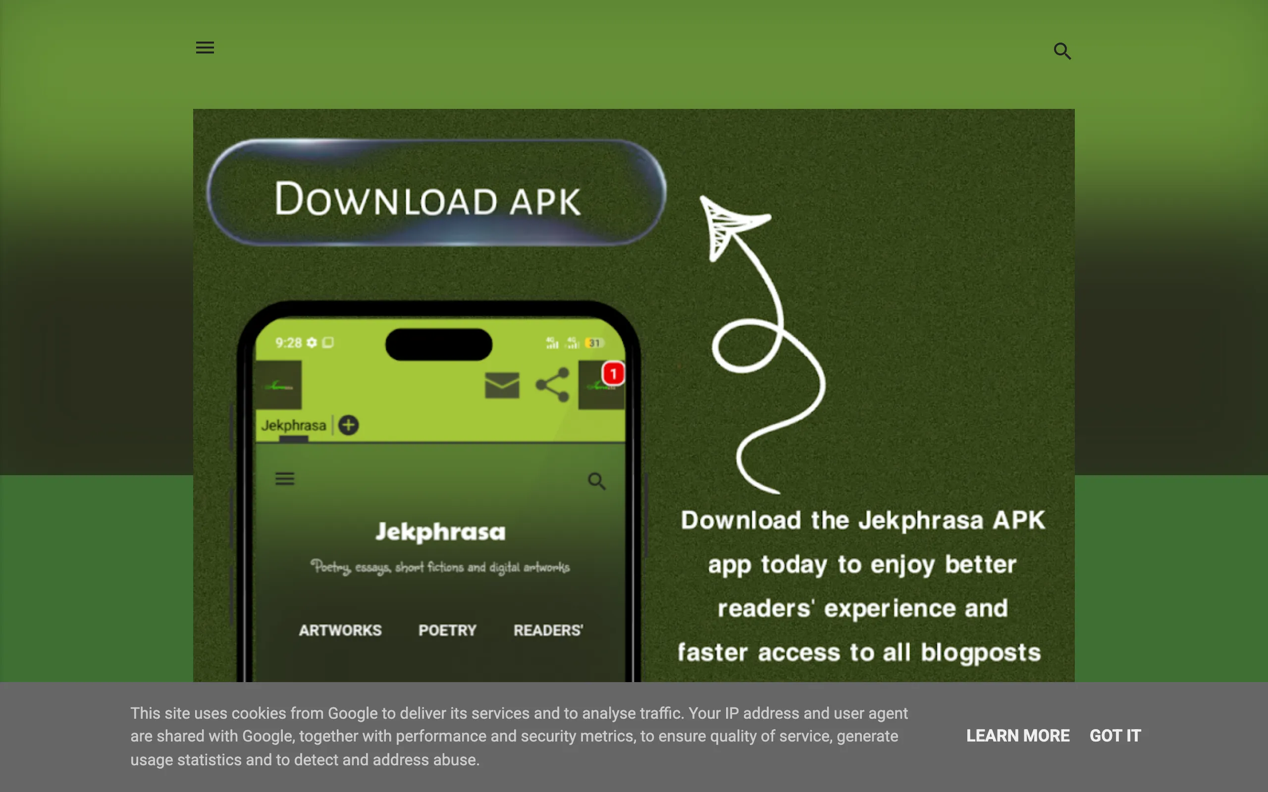 Screenshot of Jekphrasa