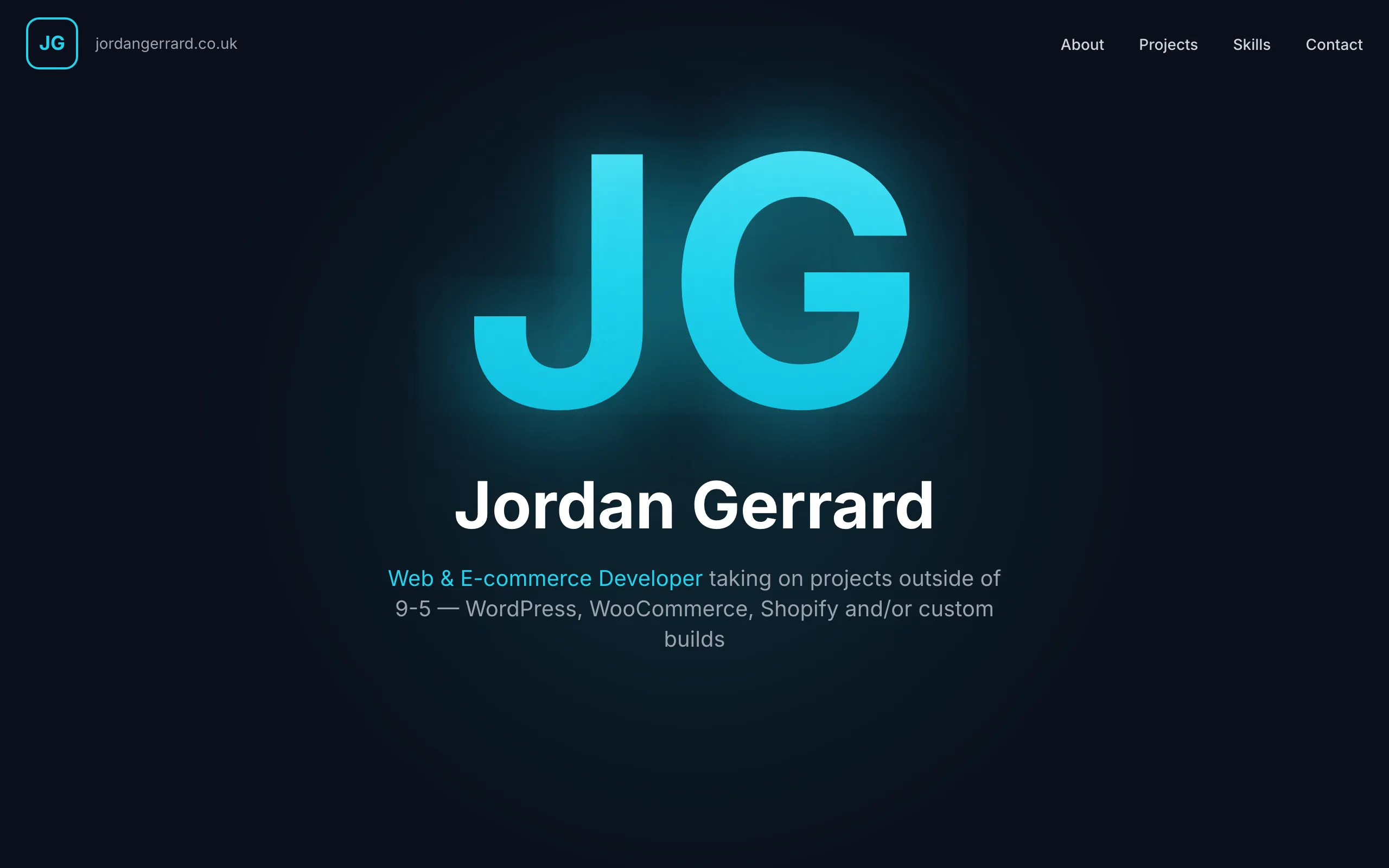 Screenshot of Jordan Gerrard | Web & E-commerce Developer — Vue, WordPress & Shopify | Evening & Weekend Projects
