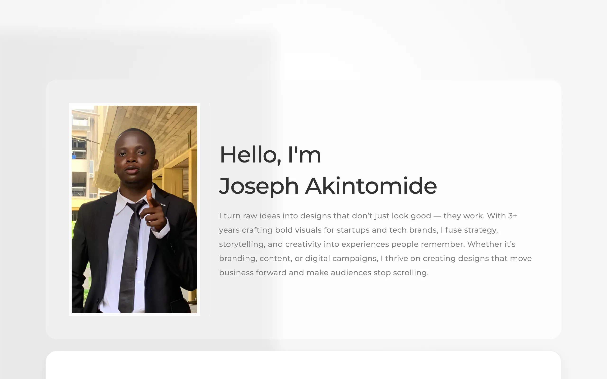 Screenshot of Joseph Akintomide
