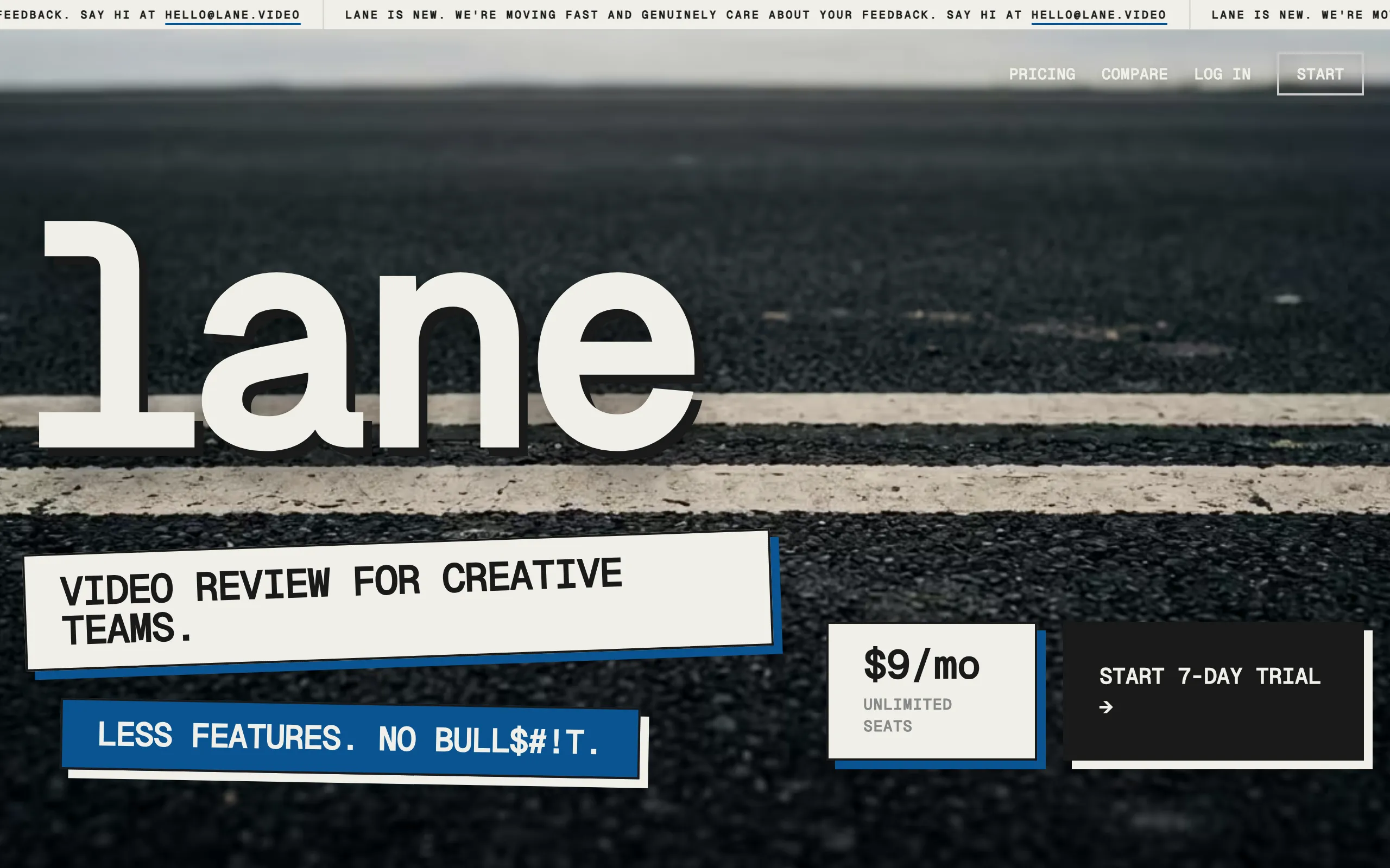 Screenshot of lane — video review for creative teams