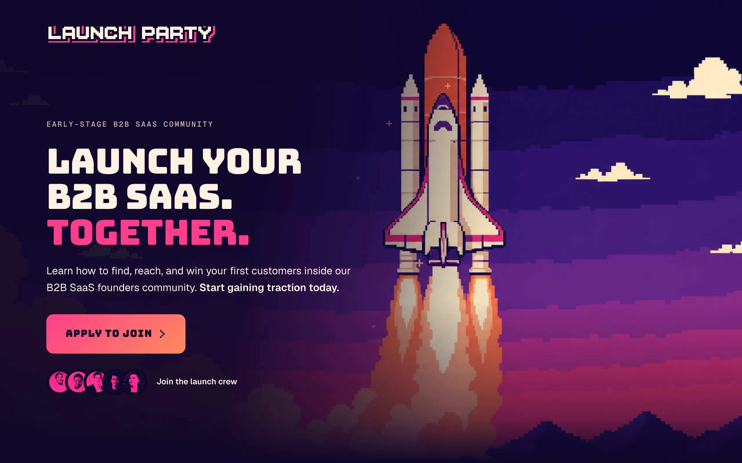 Screenshot of Launch Party — Early-Stage B2B SaaS Founders Community