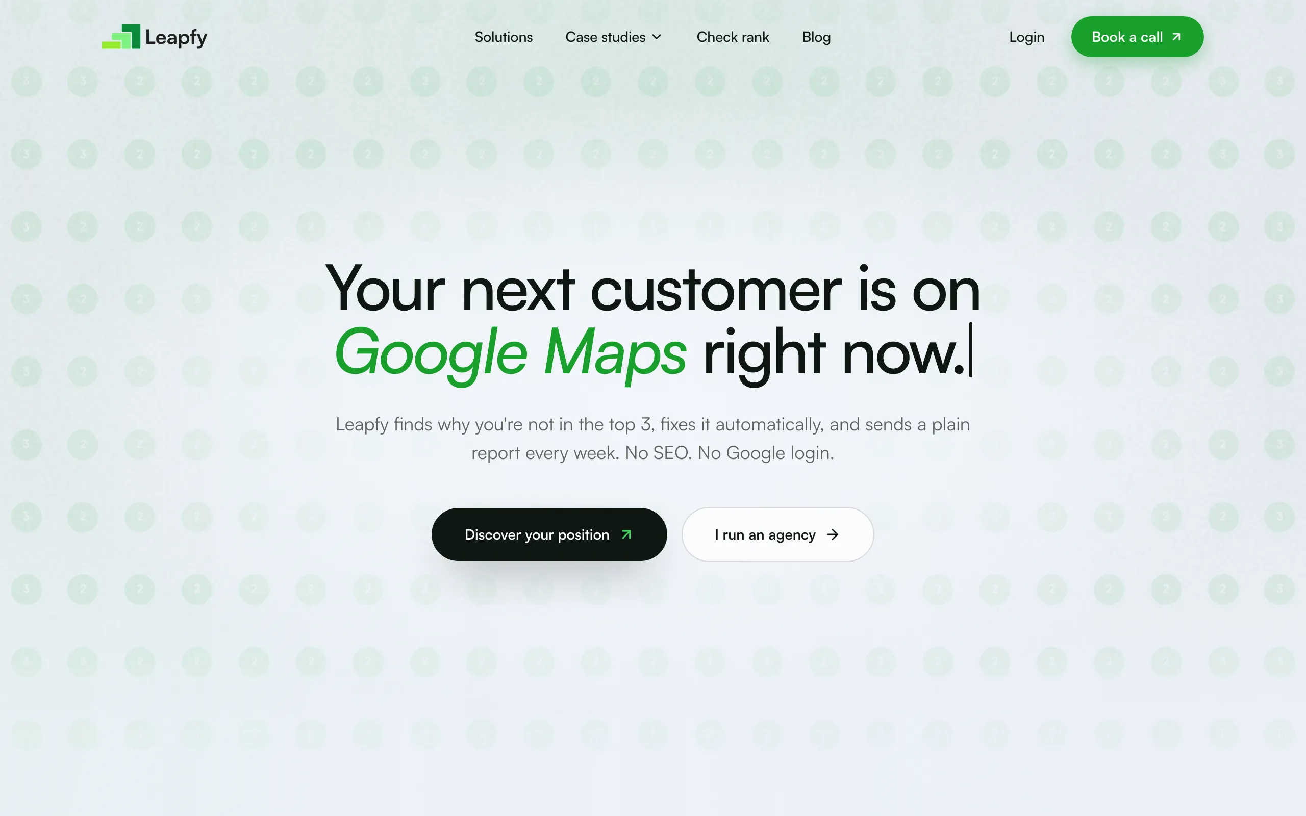 Screenshot of Leapfy — Local SEO that drives calls &amp; booked jobs