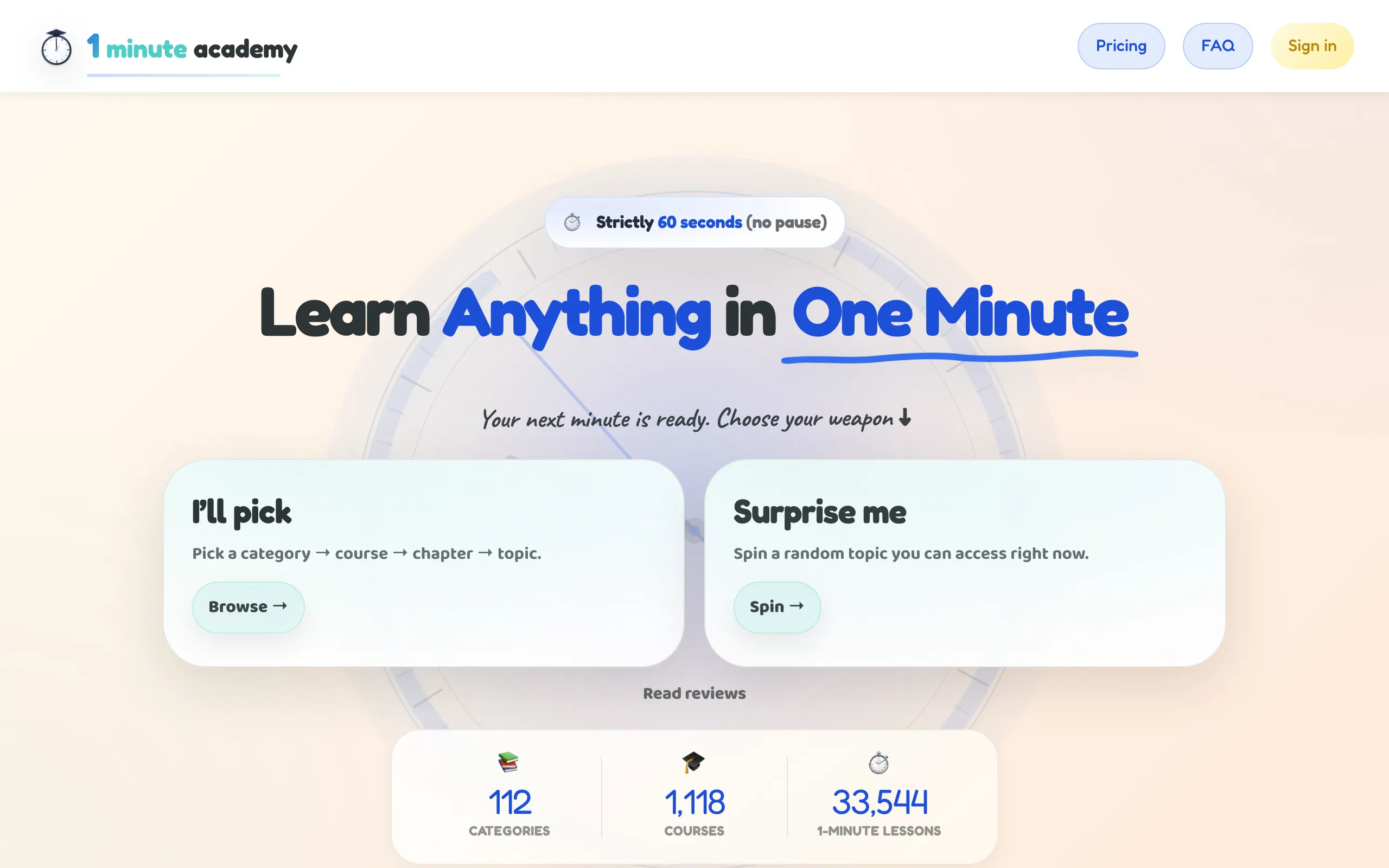 Screenshot of Learn Anything in One Minute | 1 Minute Academy