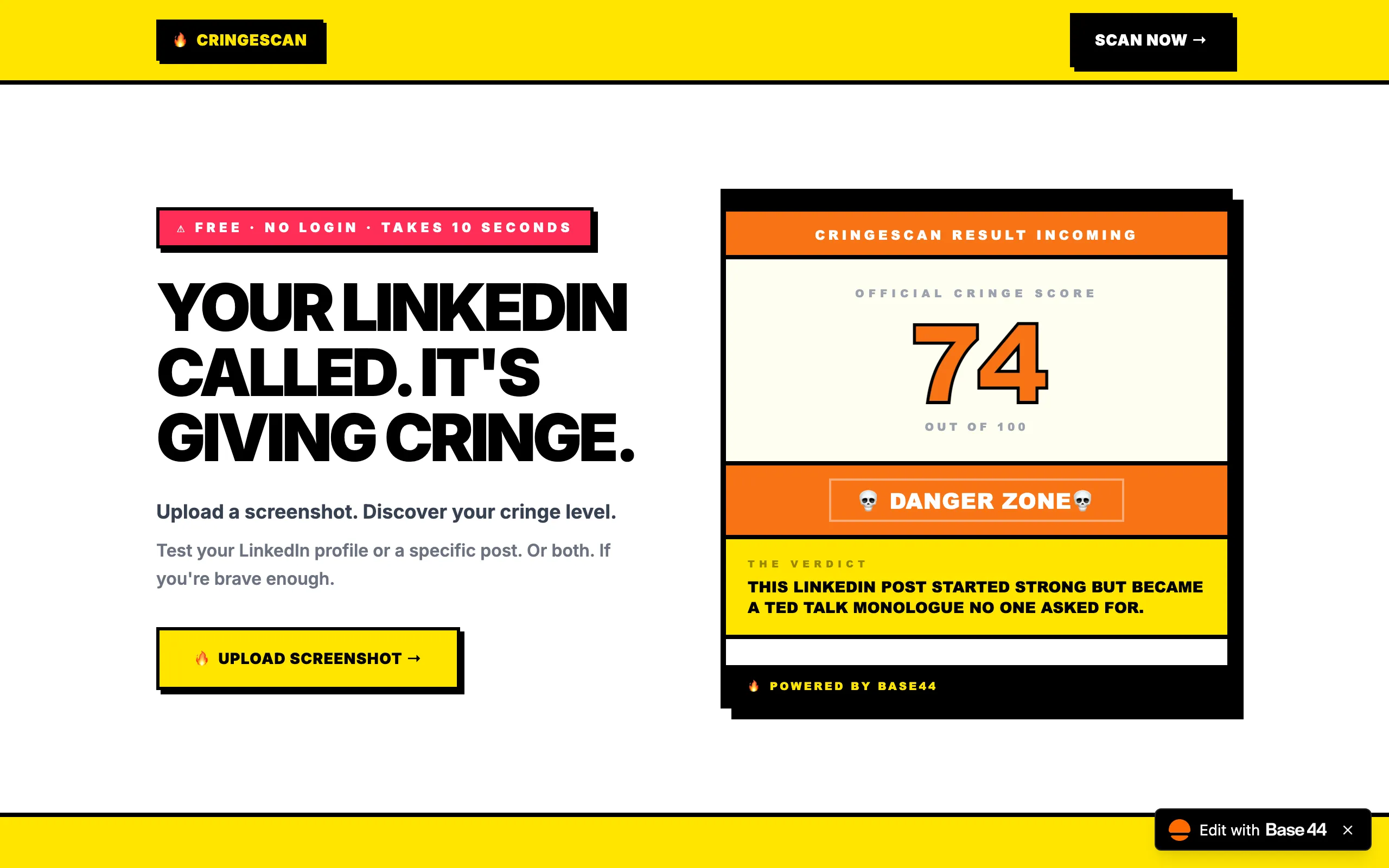 Screenshot of LinkedIn Vibe Check