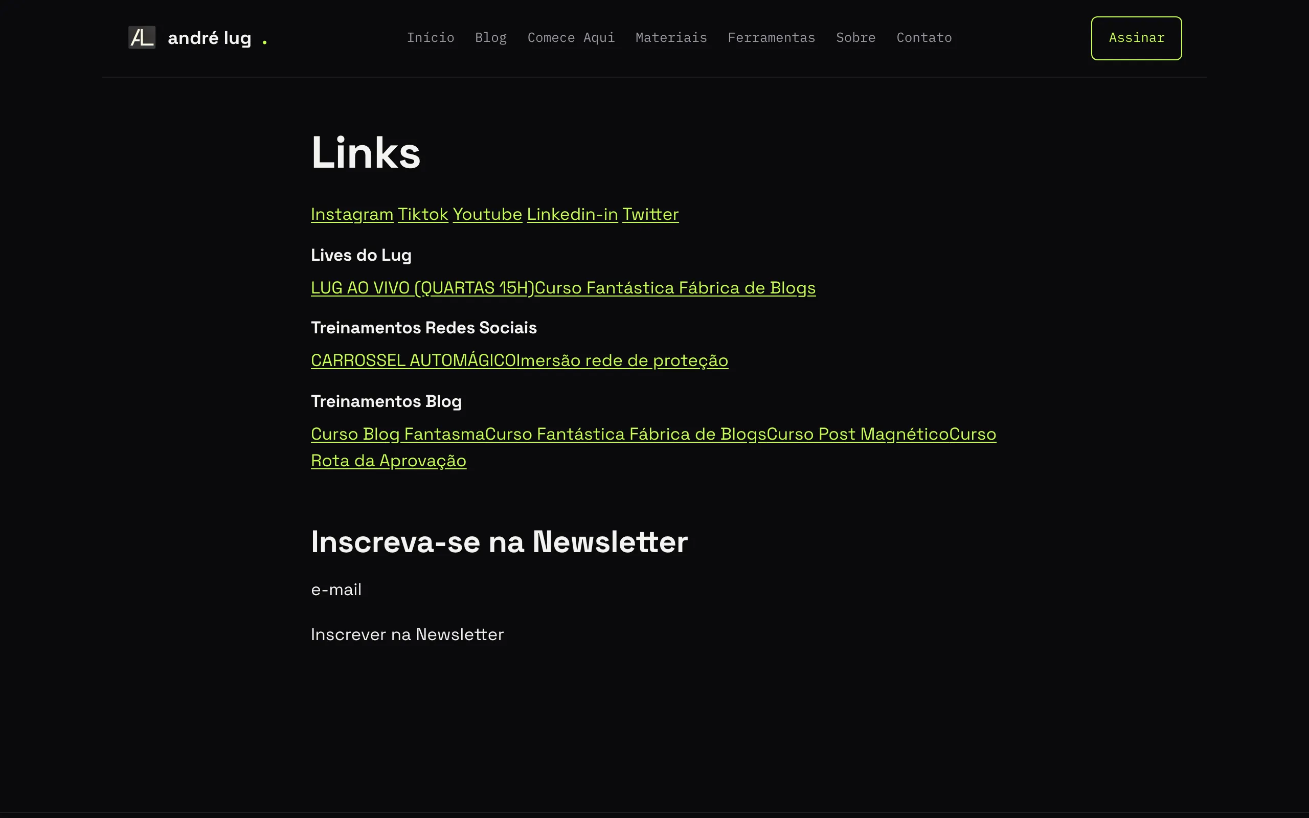Screenshot of Links