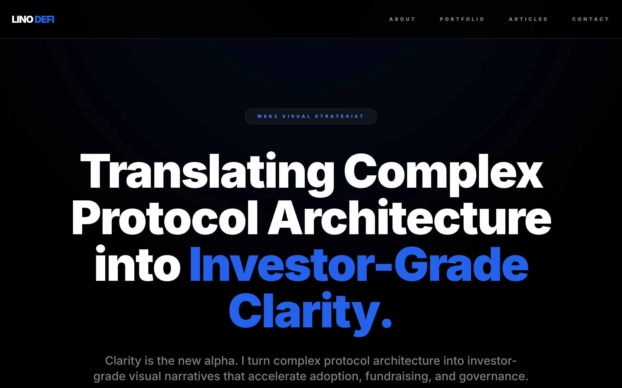 Screenshot of Lino DeFi | Web3 Visual Strategy Studio – DePIN, RWA & Tokenomics