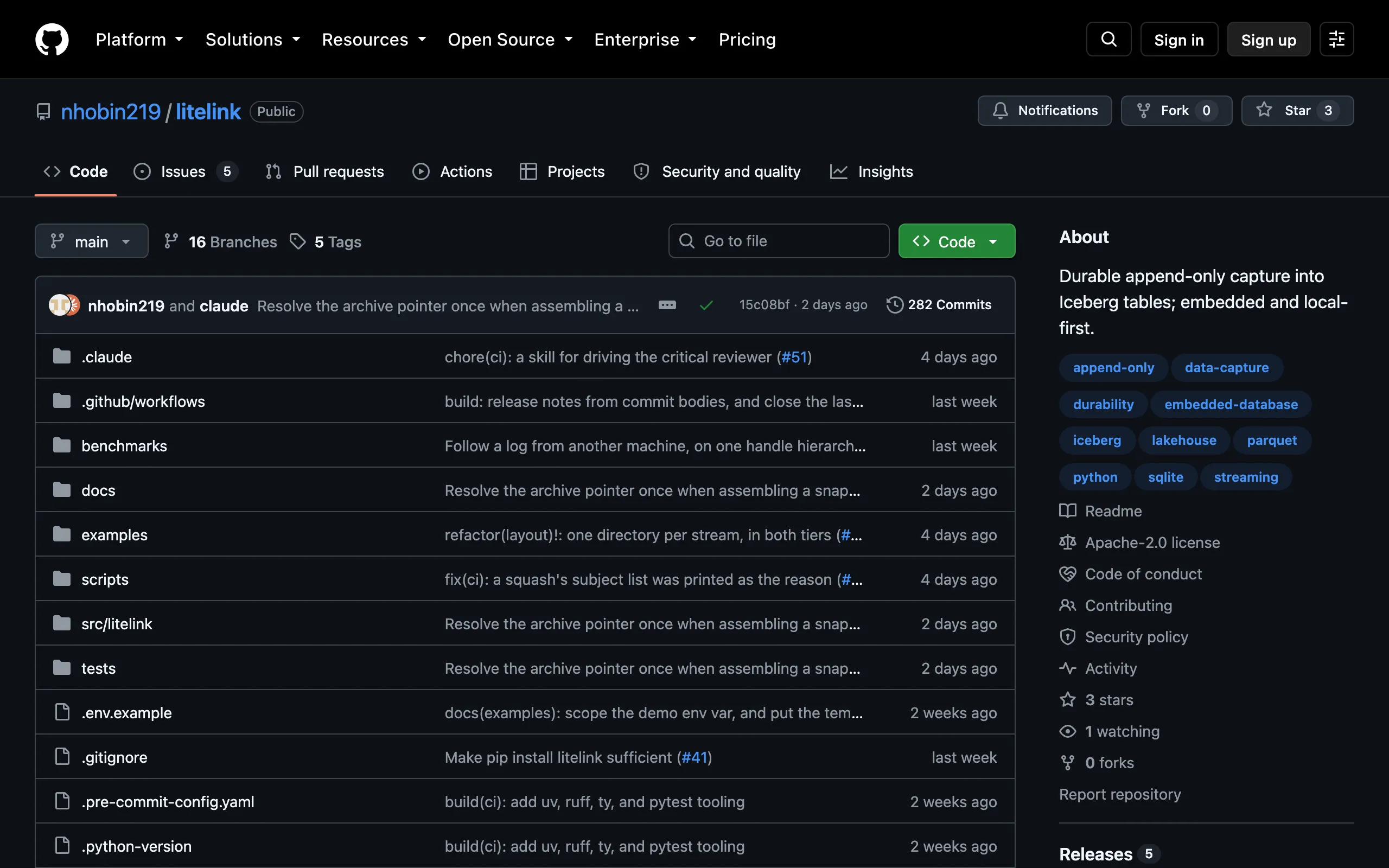 Screenshot of litelink