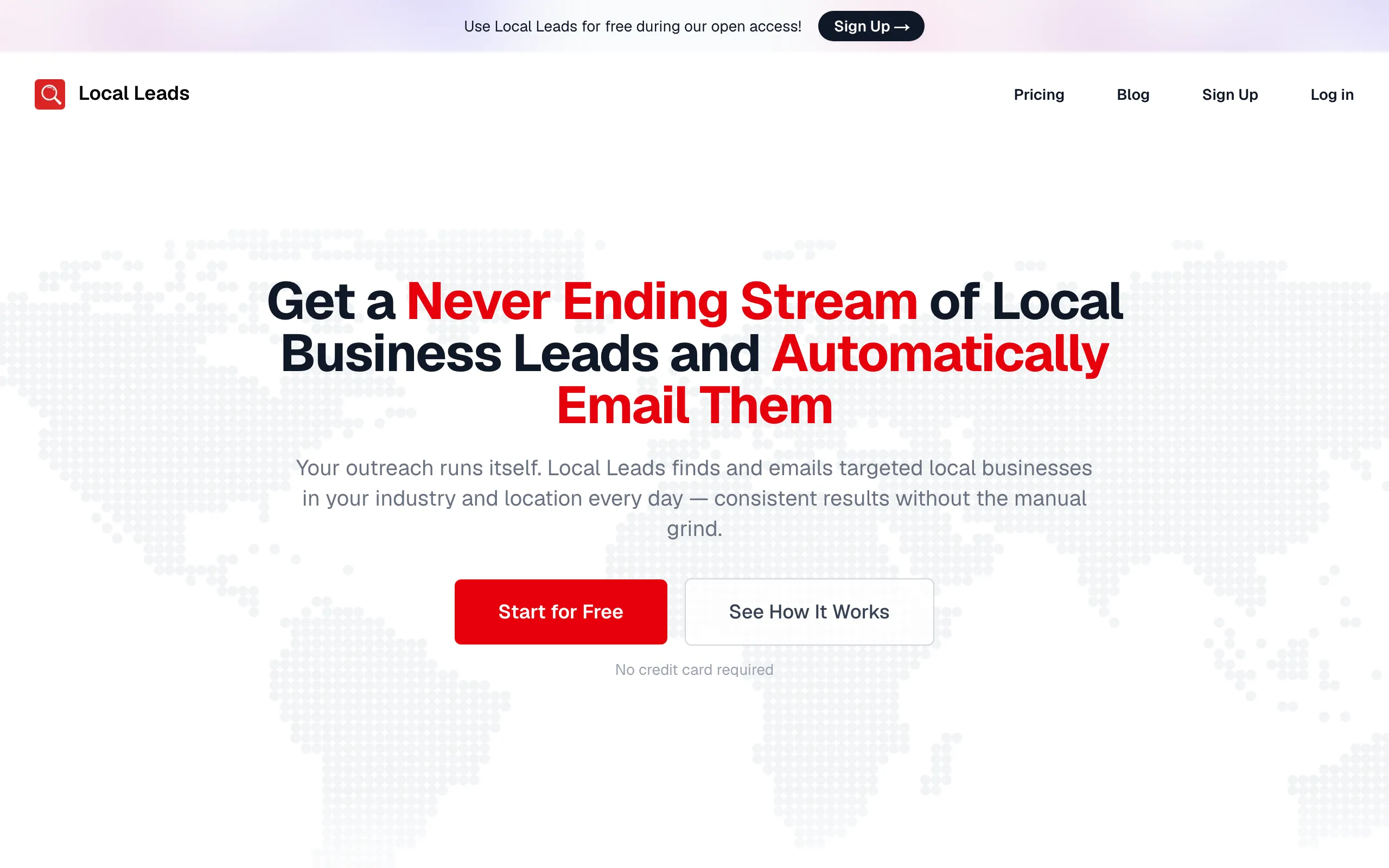 Screenshot of local-leads