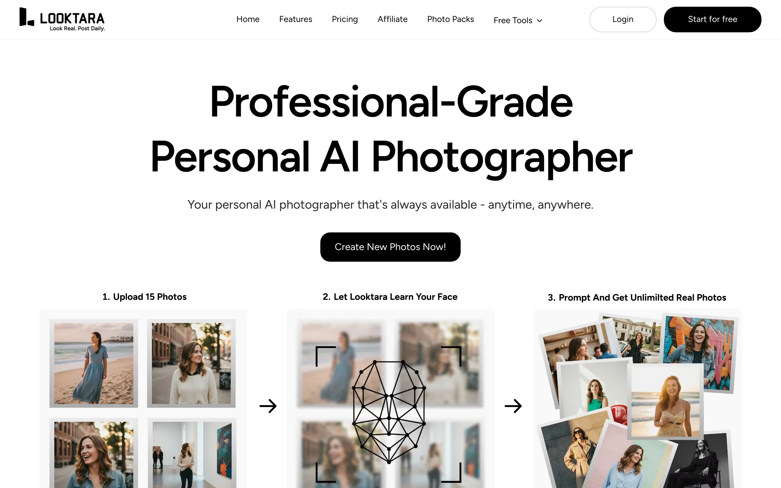 Screenshot of Looktara - AI Personal Photographer | Professional Headshots in Seconds