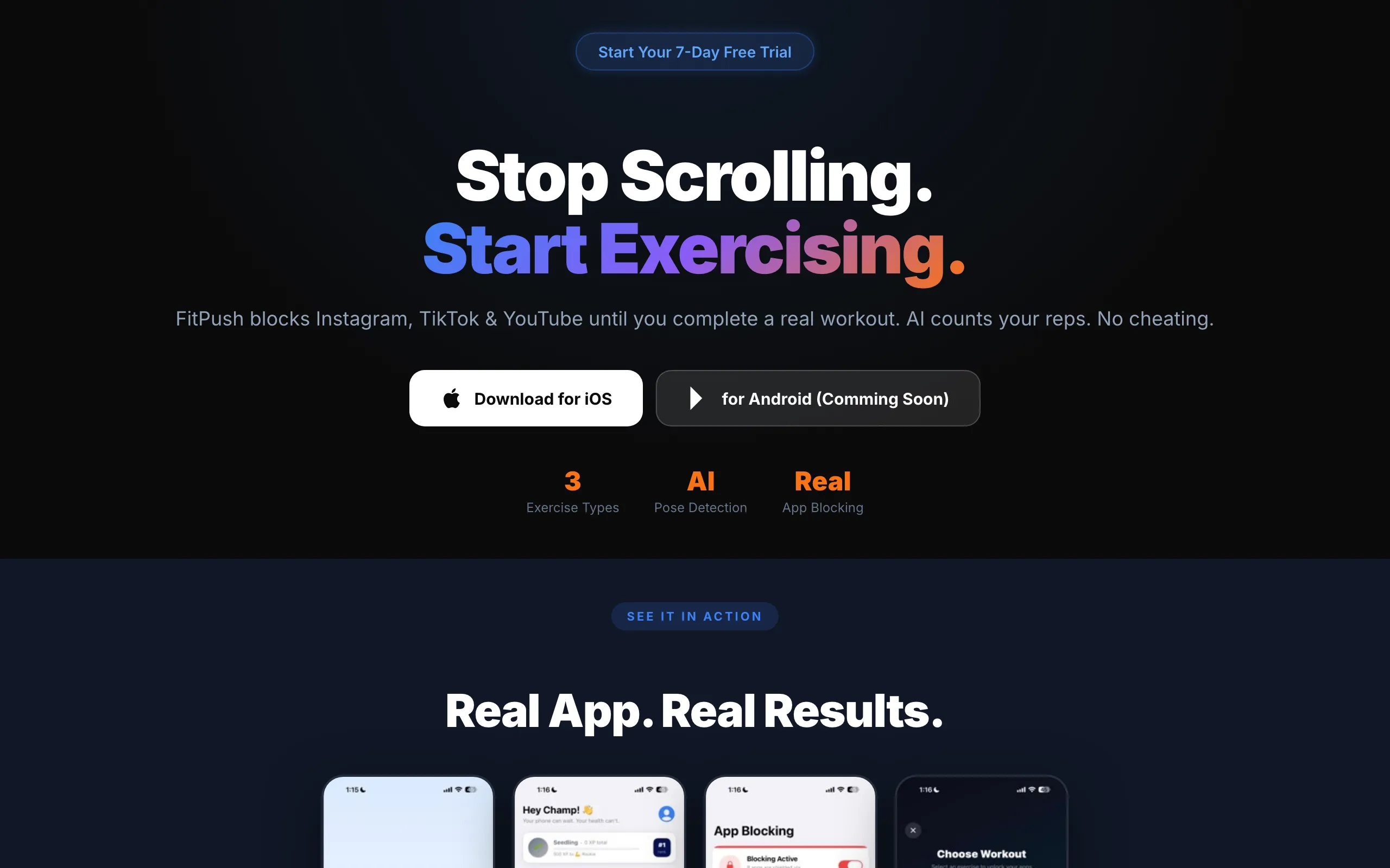 Screenshot of Lose weight without going to the gym.