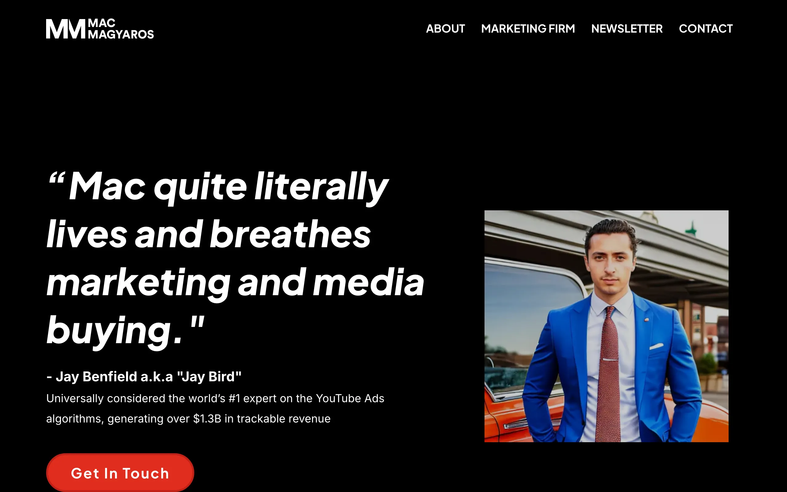 Screenshot of Mac Magyaros | $100M+ Media Buyer
