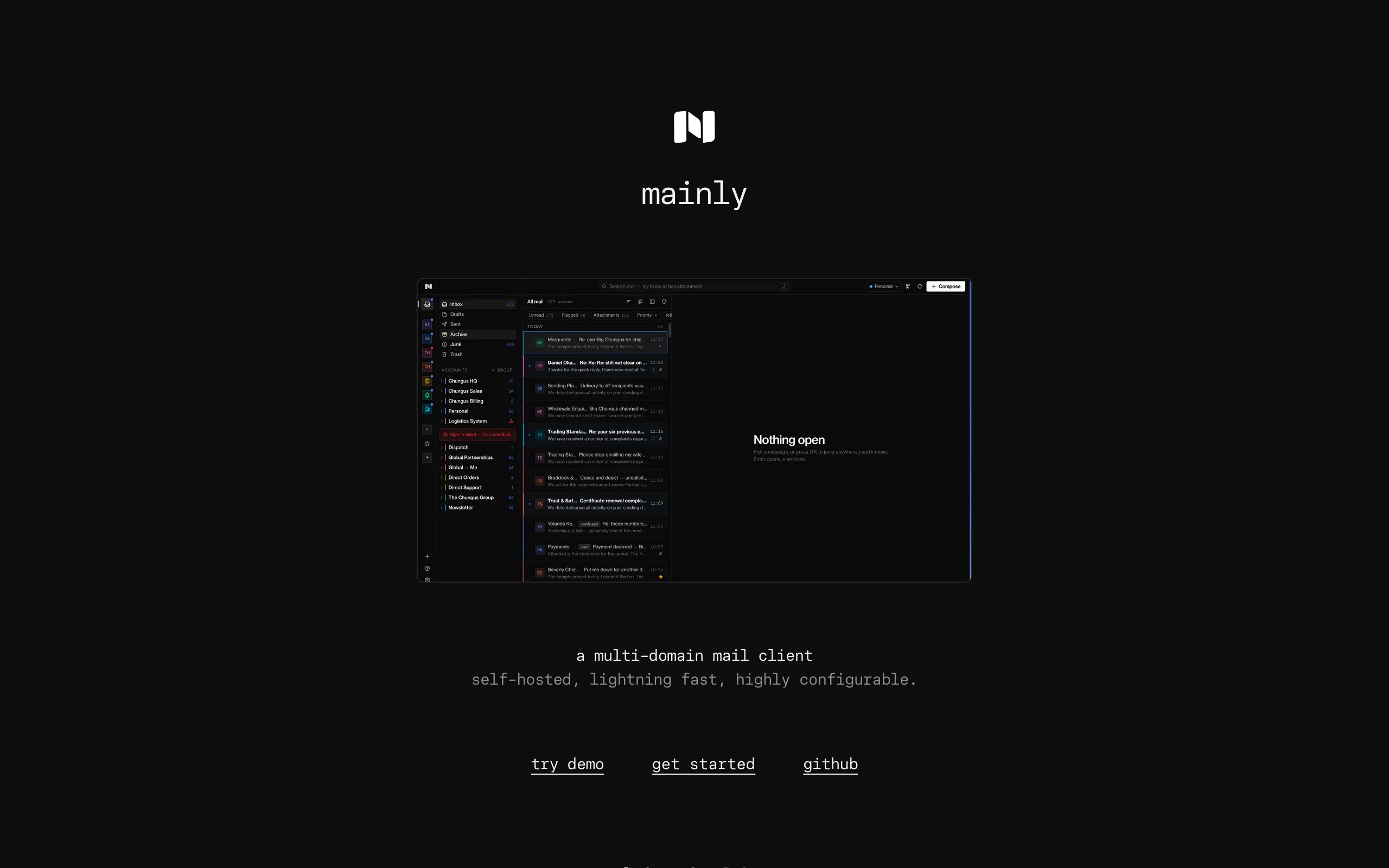 Screenshot of mainly