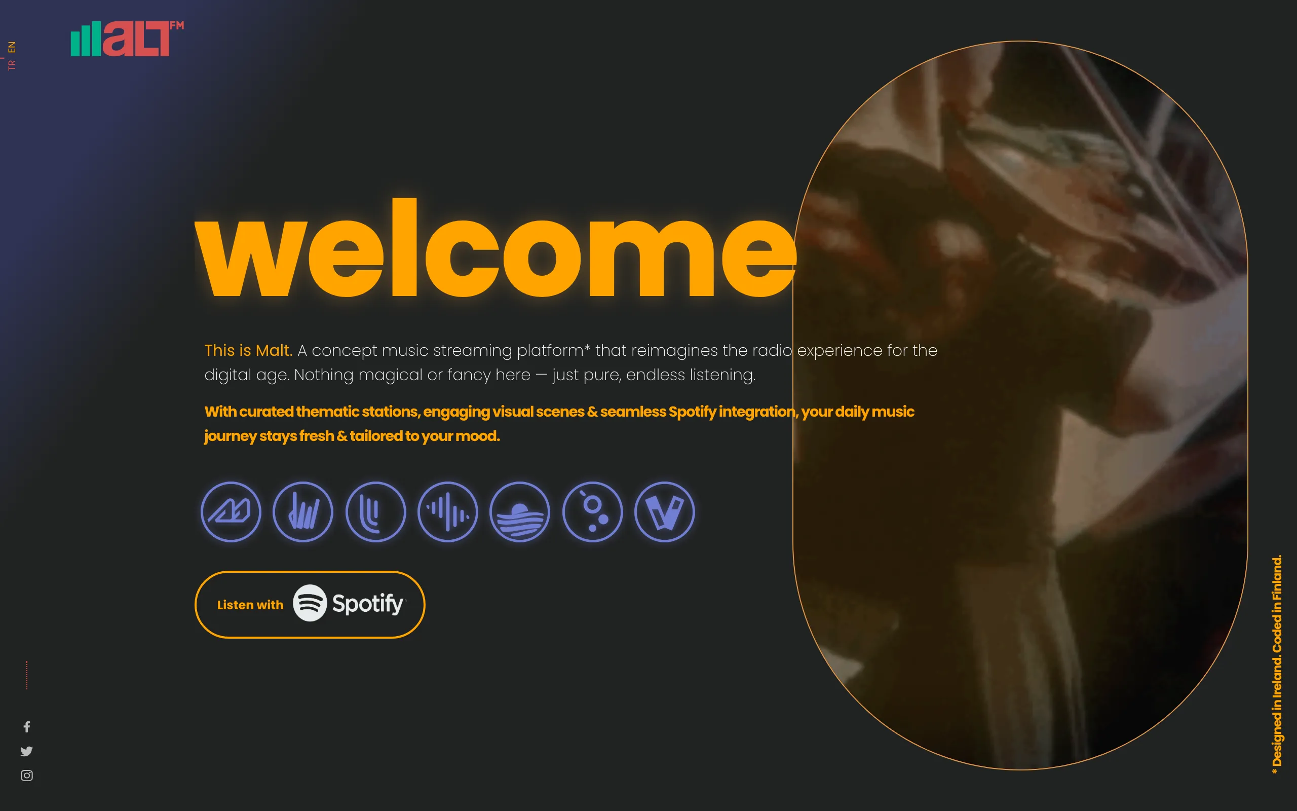 Screenshot of Malt FM — Curated Vibes for Everyday Moods
