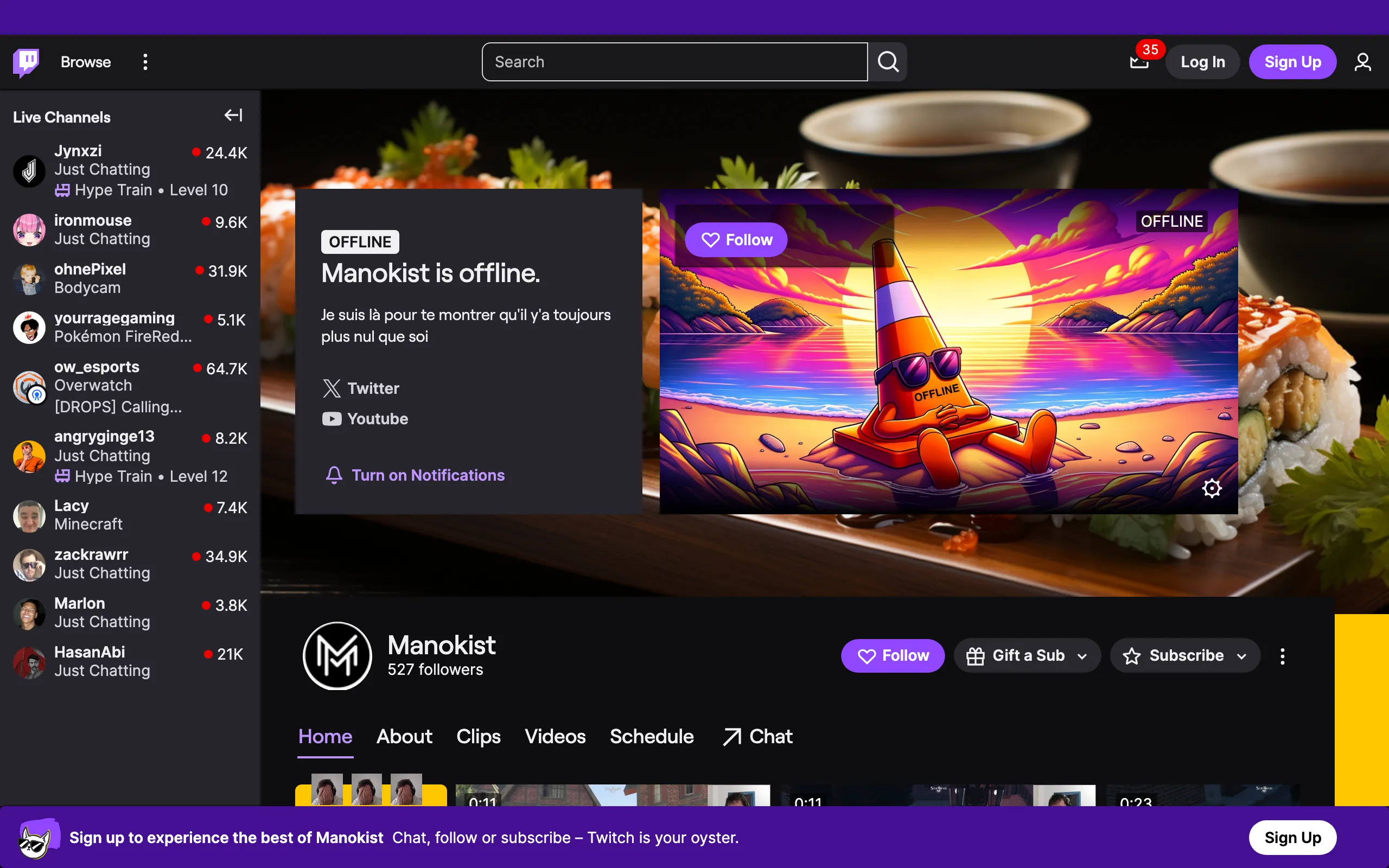 Screenshot of Manokist - Twitch