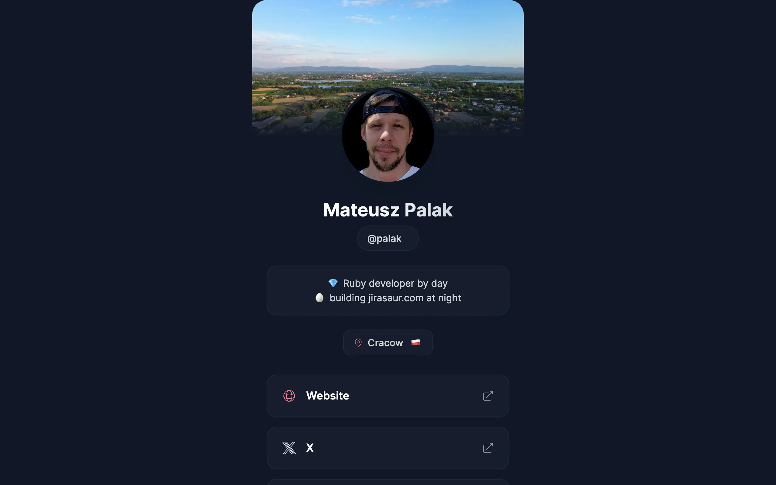 Screenshot of Mateusz Palak | ActiveRubyist
