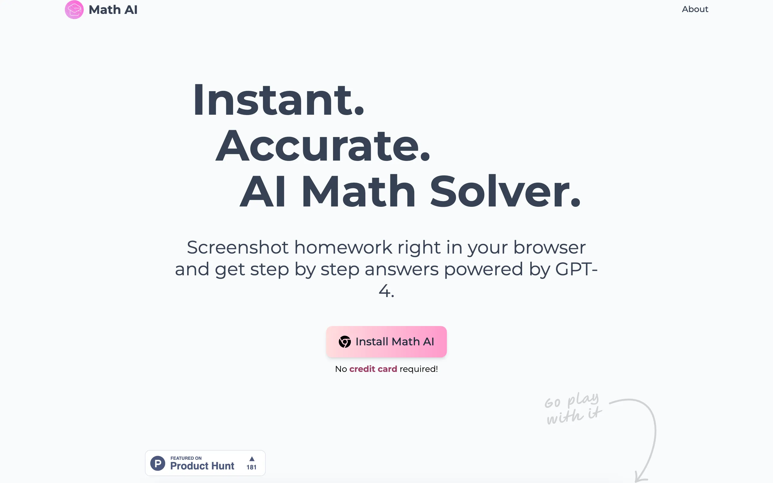 Screenshot of Math AI