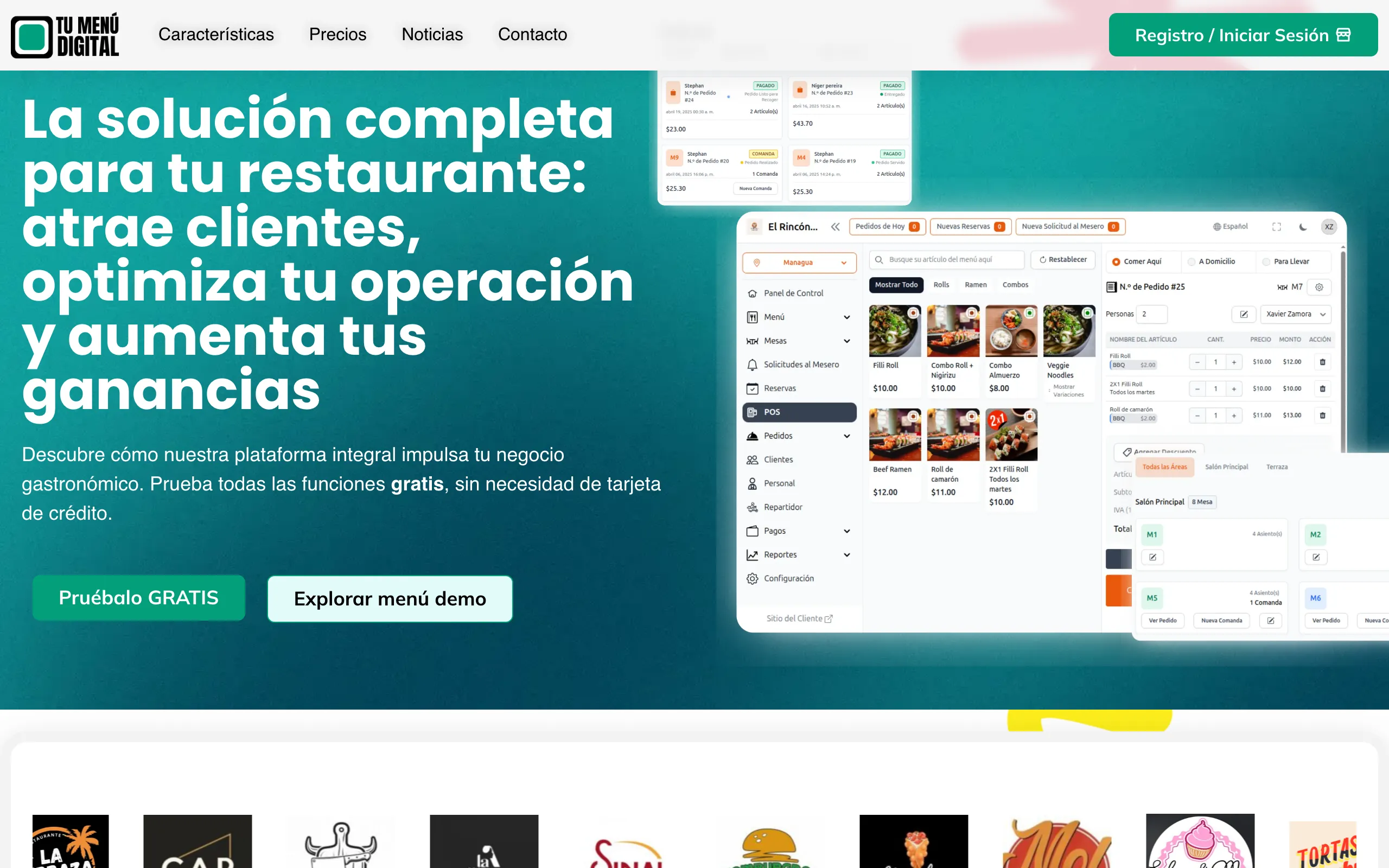 Screenshot of Menús Digitales Interactivos + Pedidos + Facturación | Tu Menú Digital