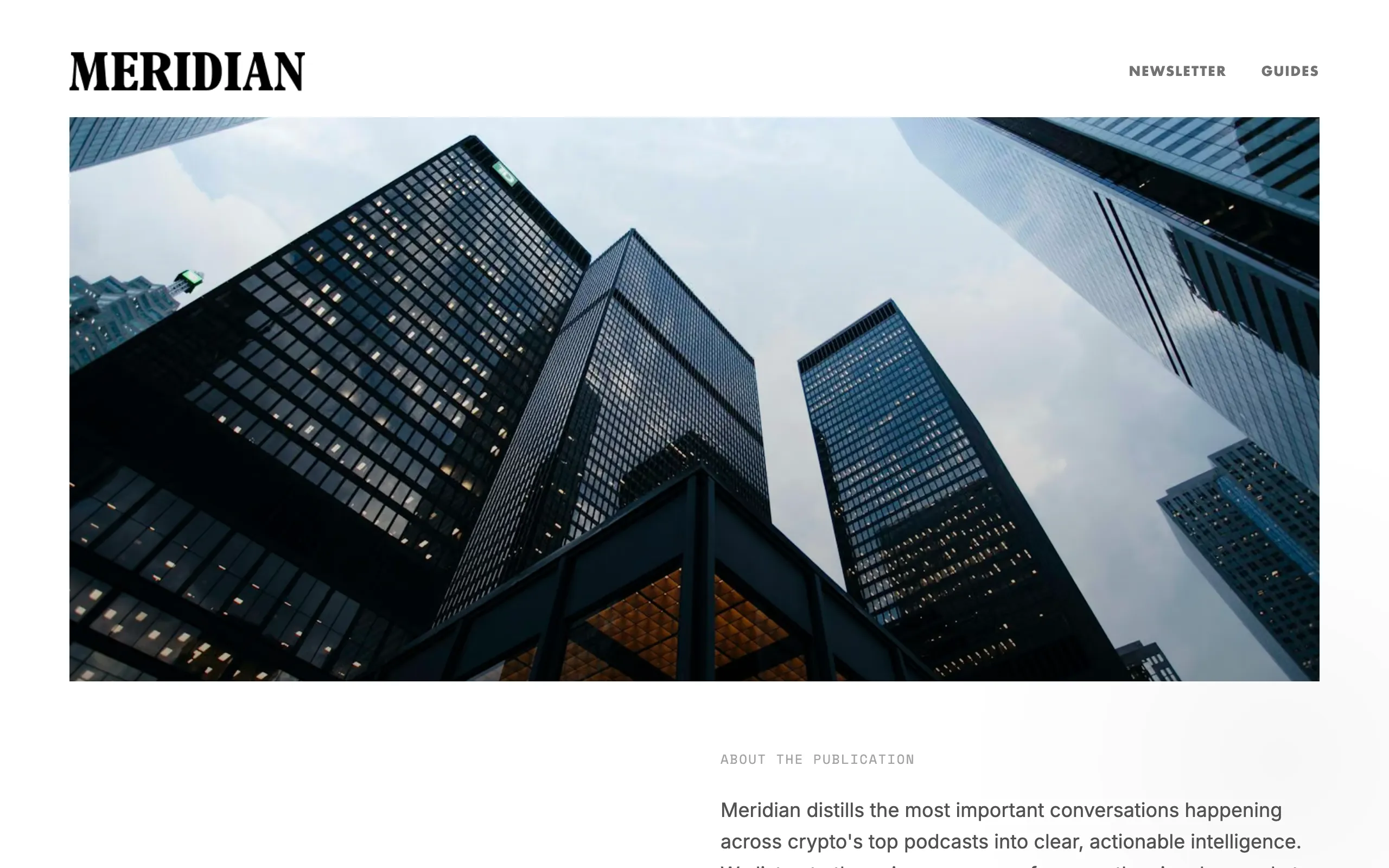 Screenshot of Meridian — Crypto Podcast Intelligence
