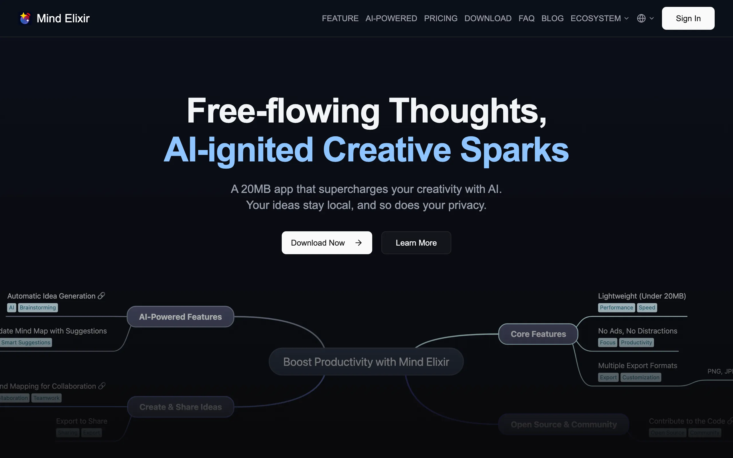 Screenshot of Mind Elixir App