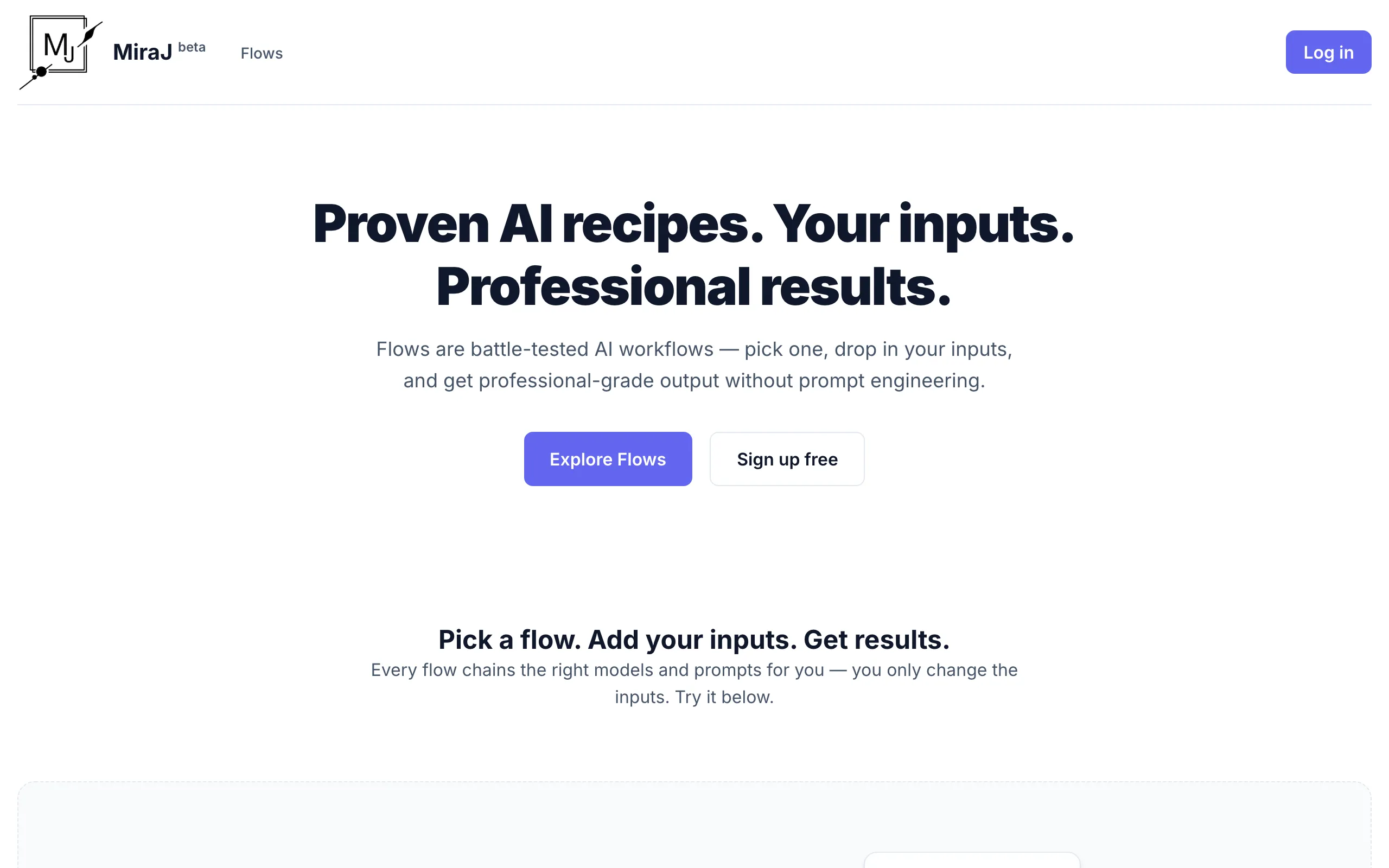 Screenshot of MiraJ - Effective AI for you