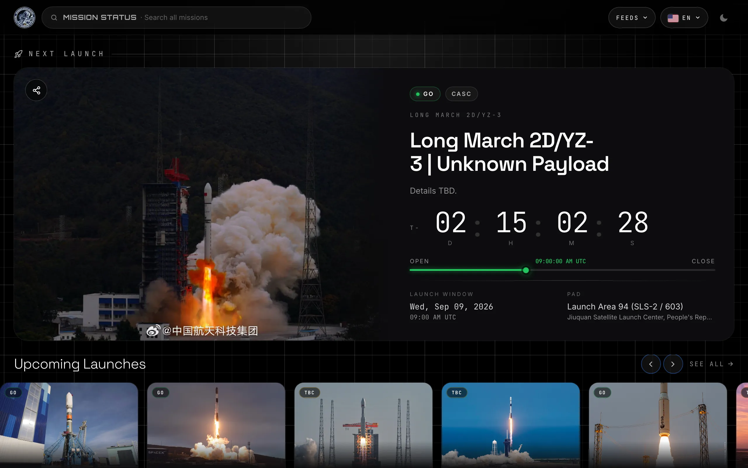 Screenshot of Mission Status — Track Every Mission to Space