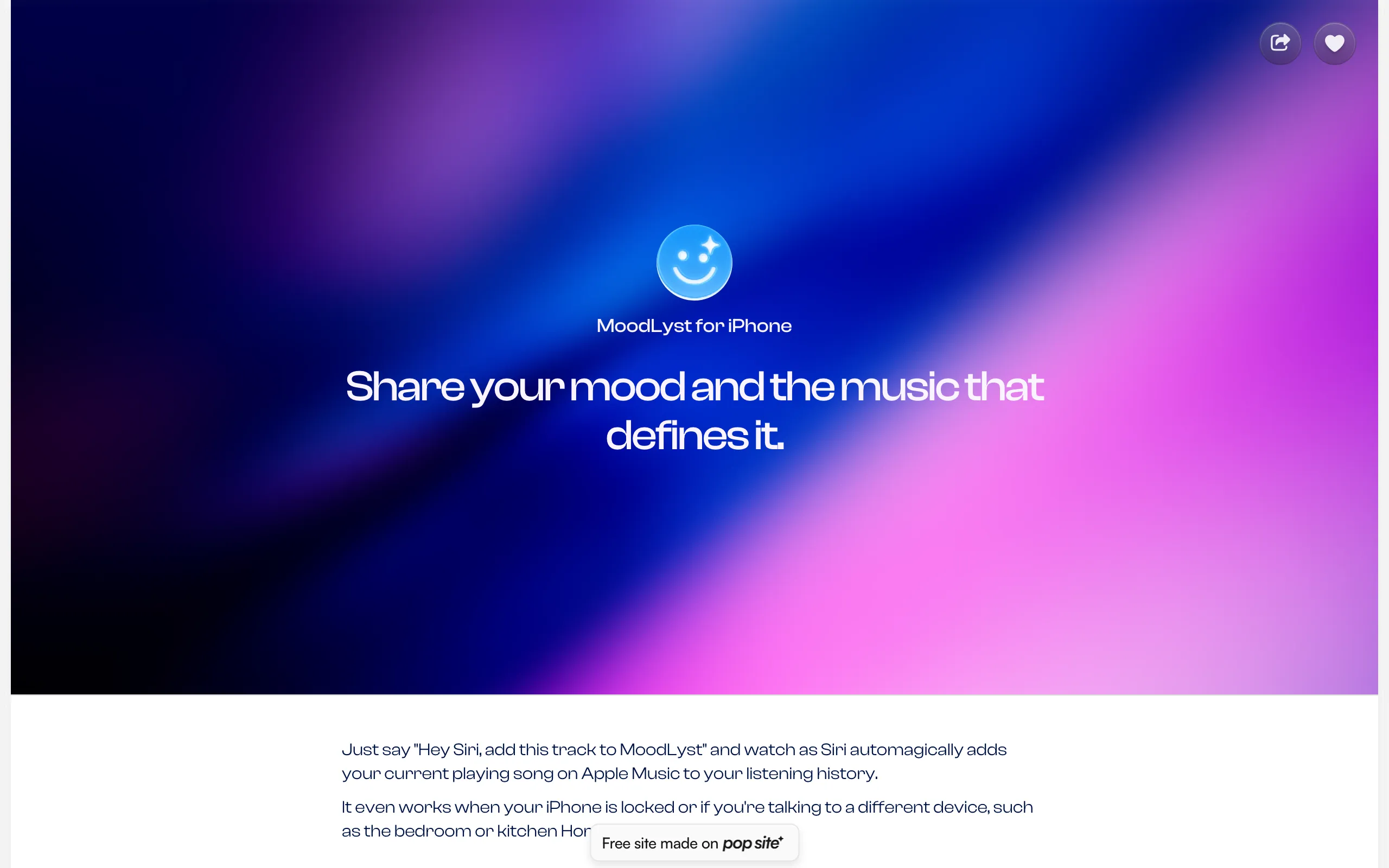 Screenshot of moodlyst