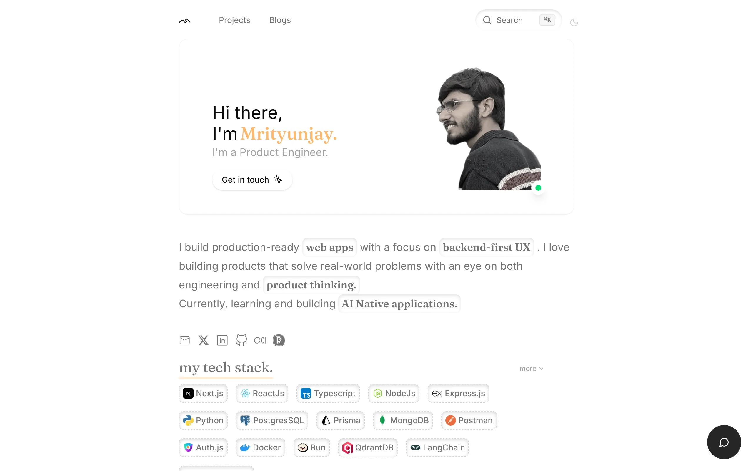 Screenshot of Mrityunjay Tiwari