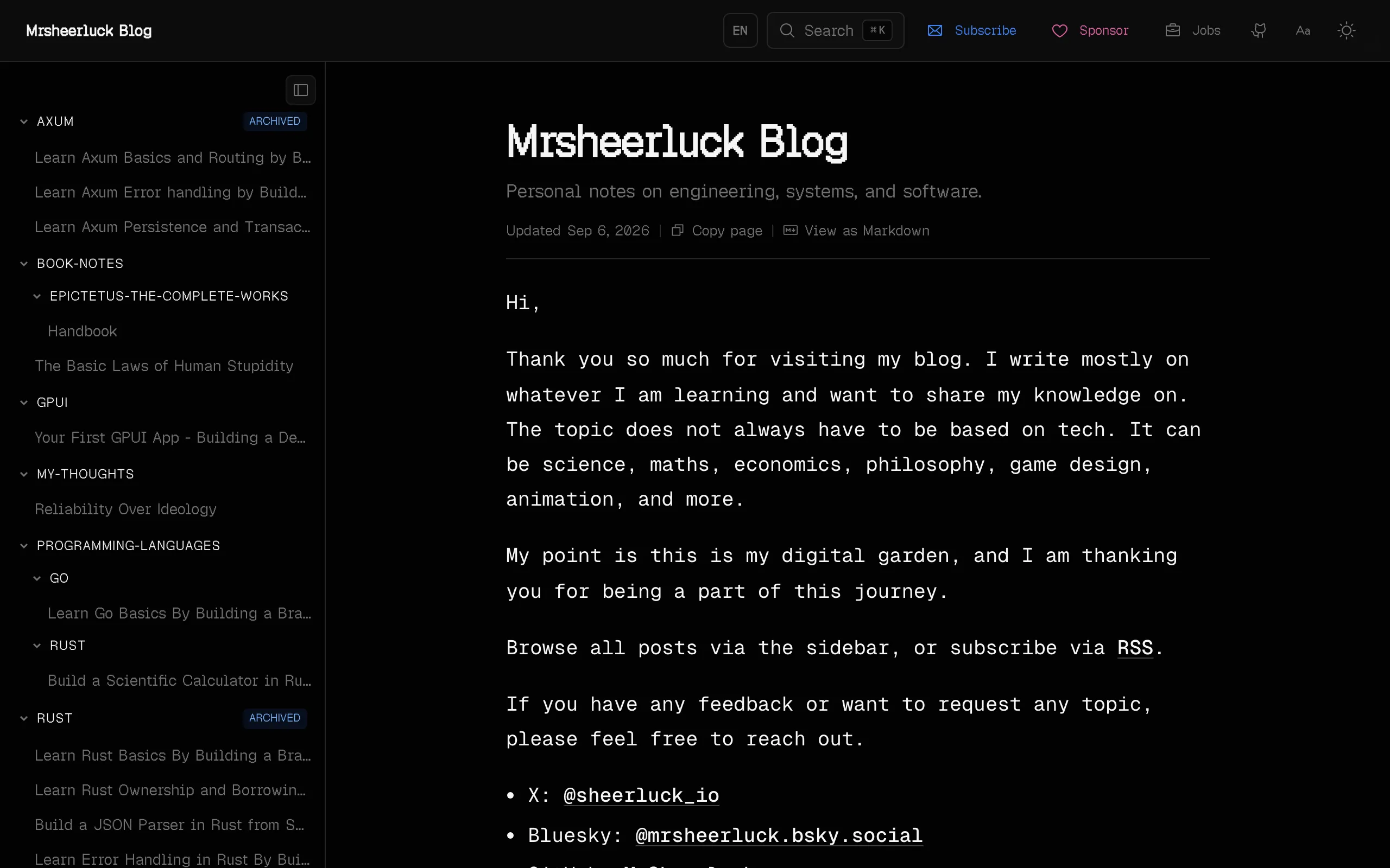 Screenshot of Mrsheerluck Blog