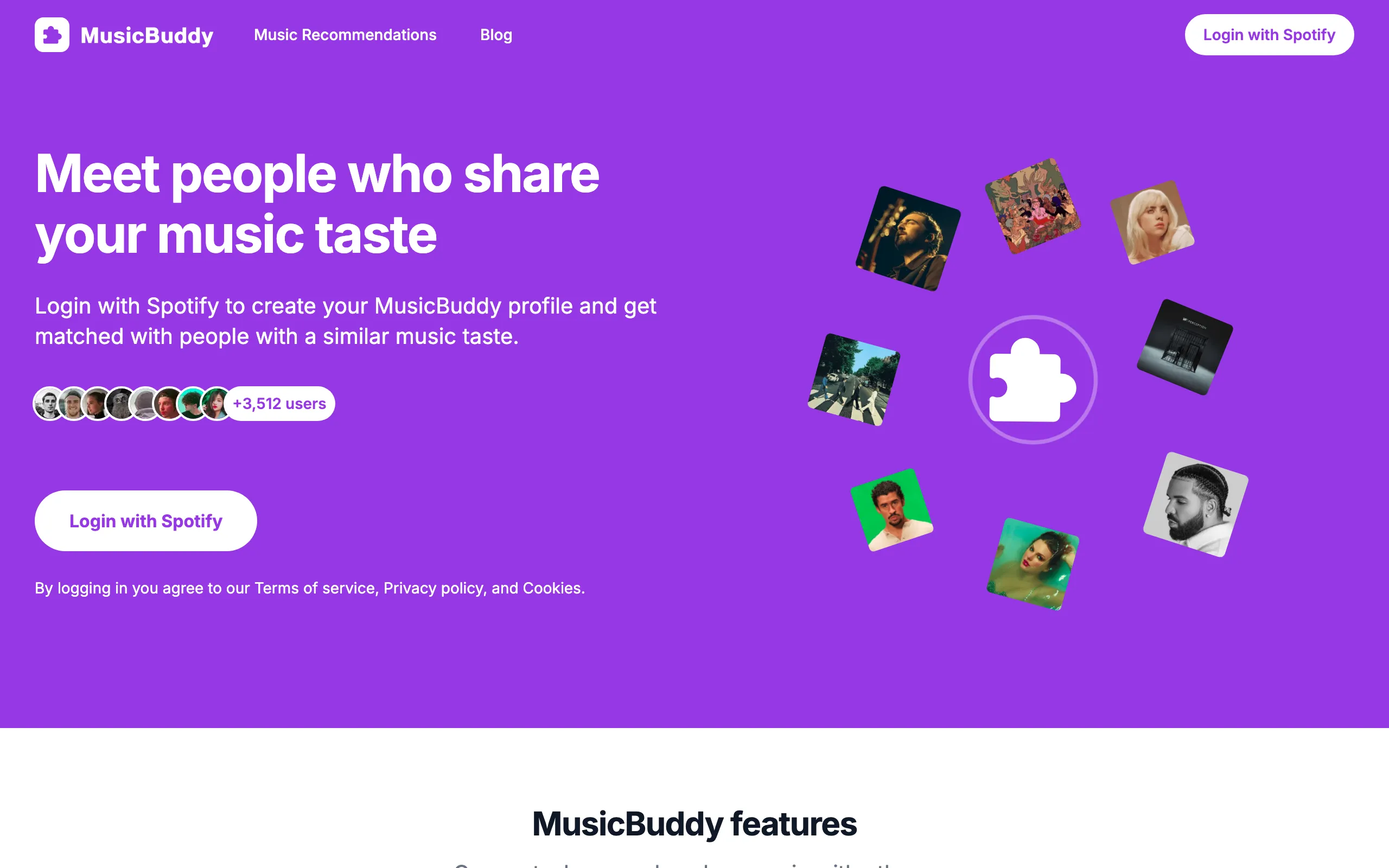 Screenshot of MusicBuddy | Meet people with a similar music taste